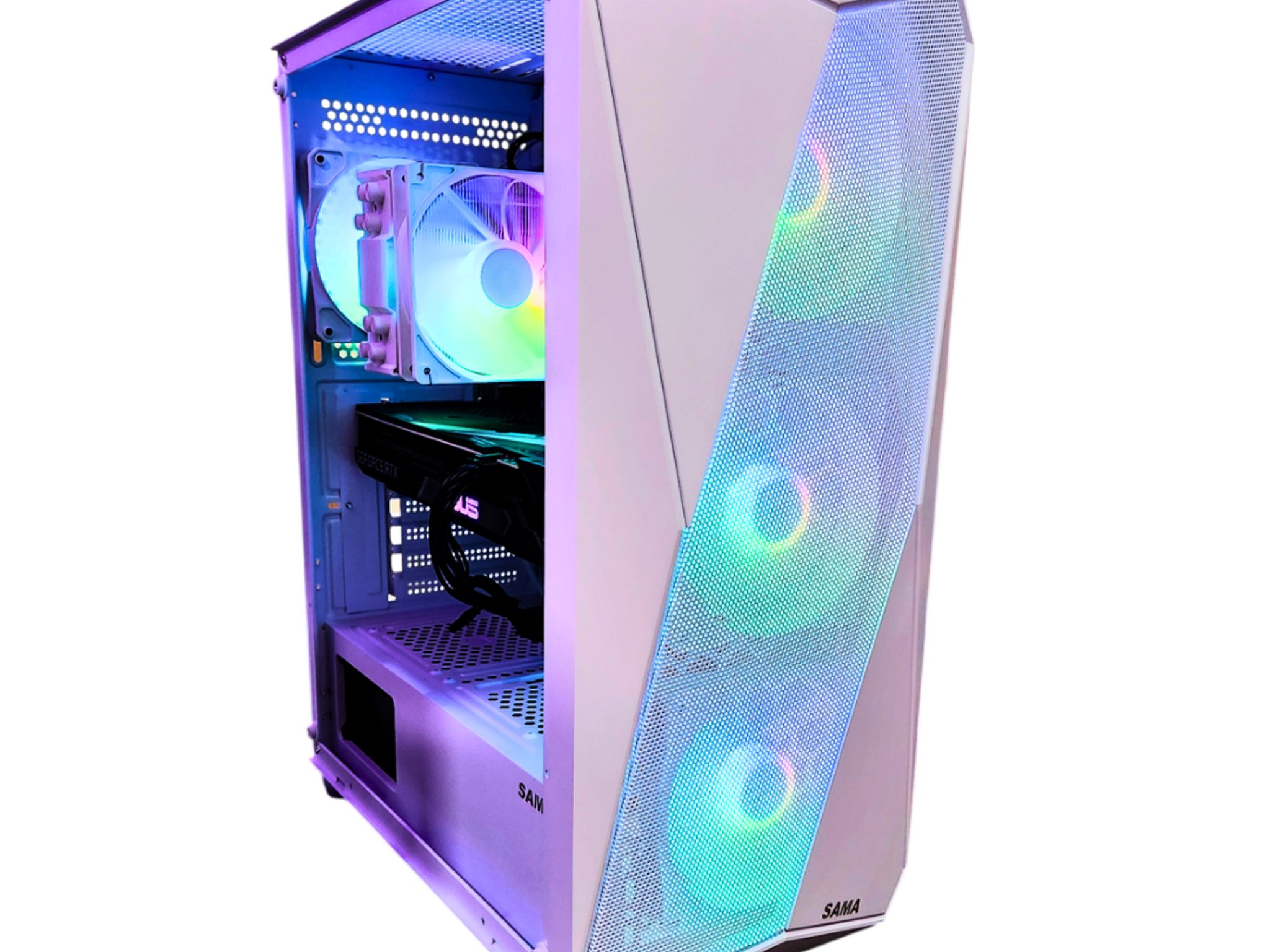 🤖 Cyborg 🔫 - RTX 3060 TI | Ryzen 5 | 16GB DDR4 RAM | 1TB SSD | 5 RGB Fans | White Gaming PC
