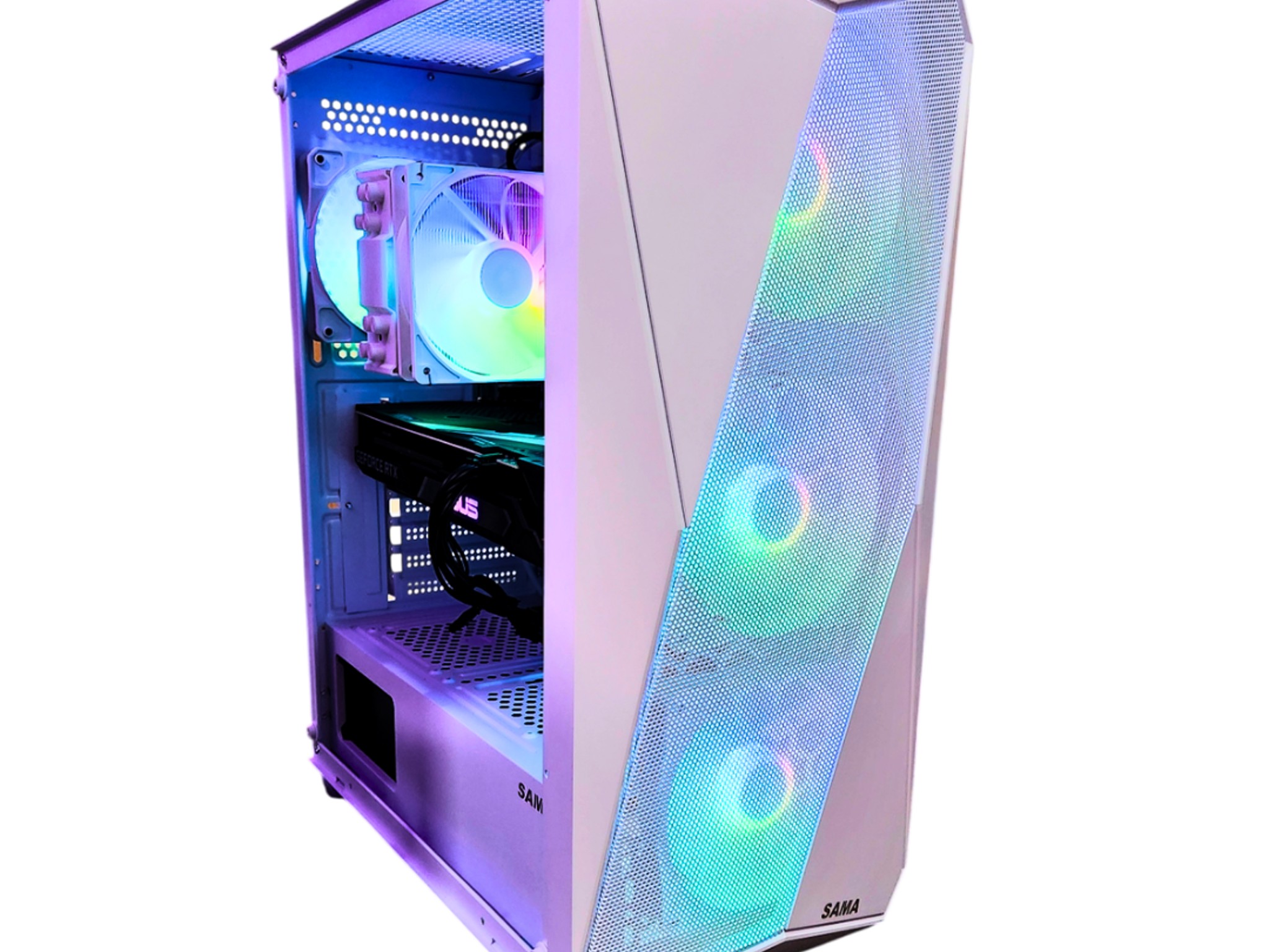 🤖 Cyborg 🔫 - RTX 3060 TI | Ryzen 5 | 16GB DDR4 RAM | 1TB SSD | 5 RGB Fans | White Gaming PC