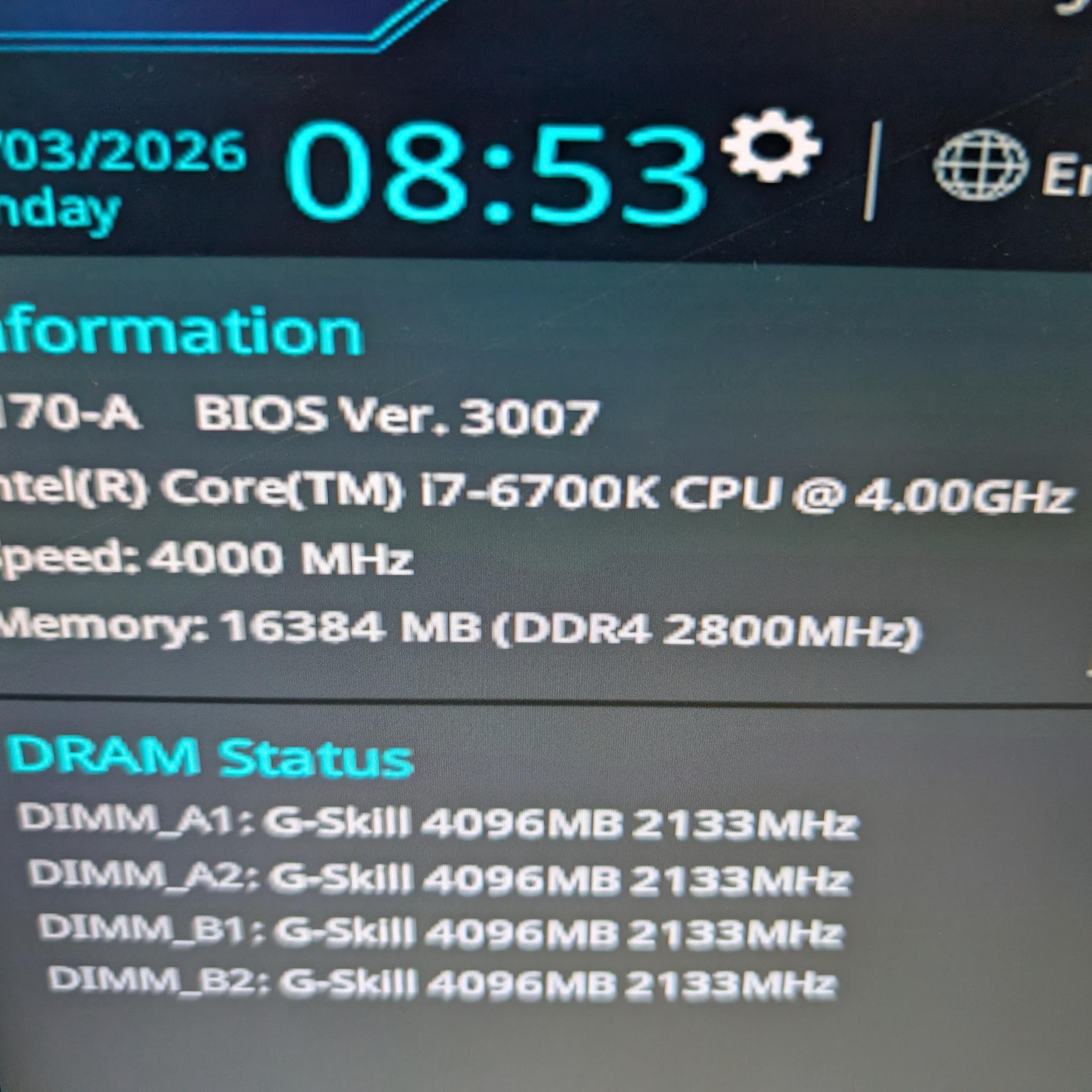 Asus Z170-A + Core i7 6700K