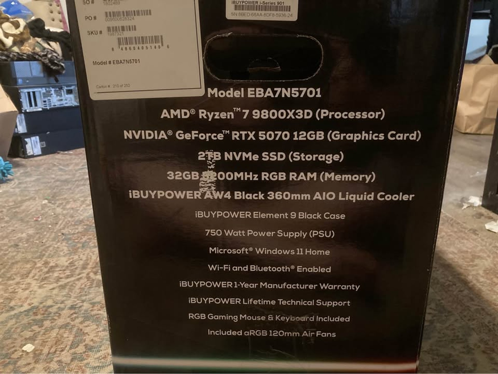 IBUYPOWER Gaming PC/Desktop! 9800X3D/32GB DDR5/RTX 5070