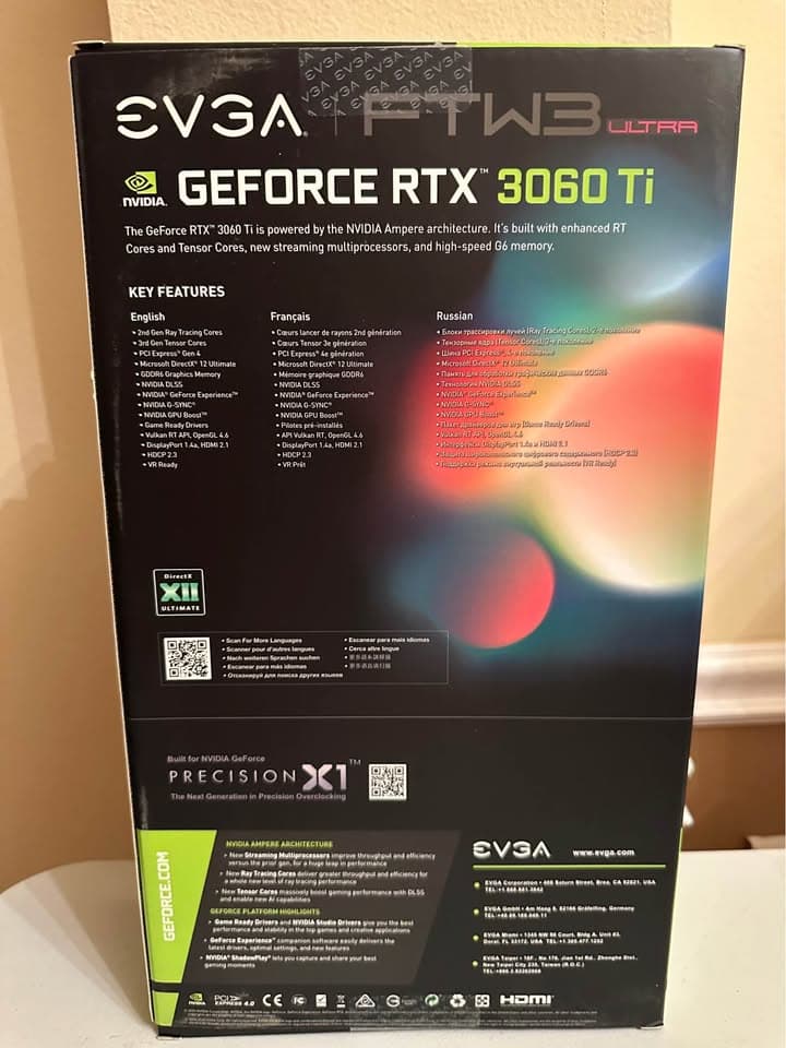 EVGA RTX 3060 Ti FTW3 Ultra 8GB GDDR6