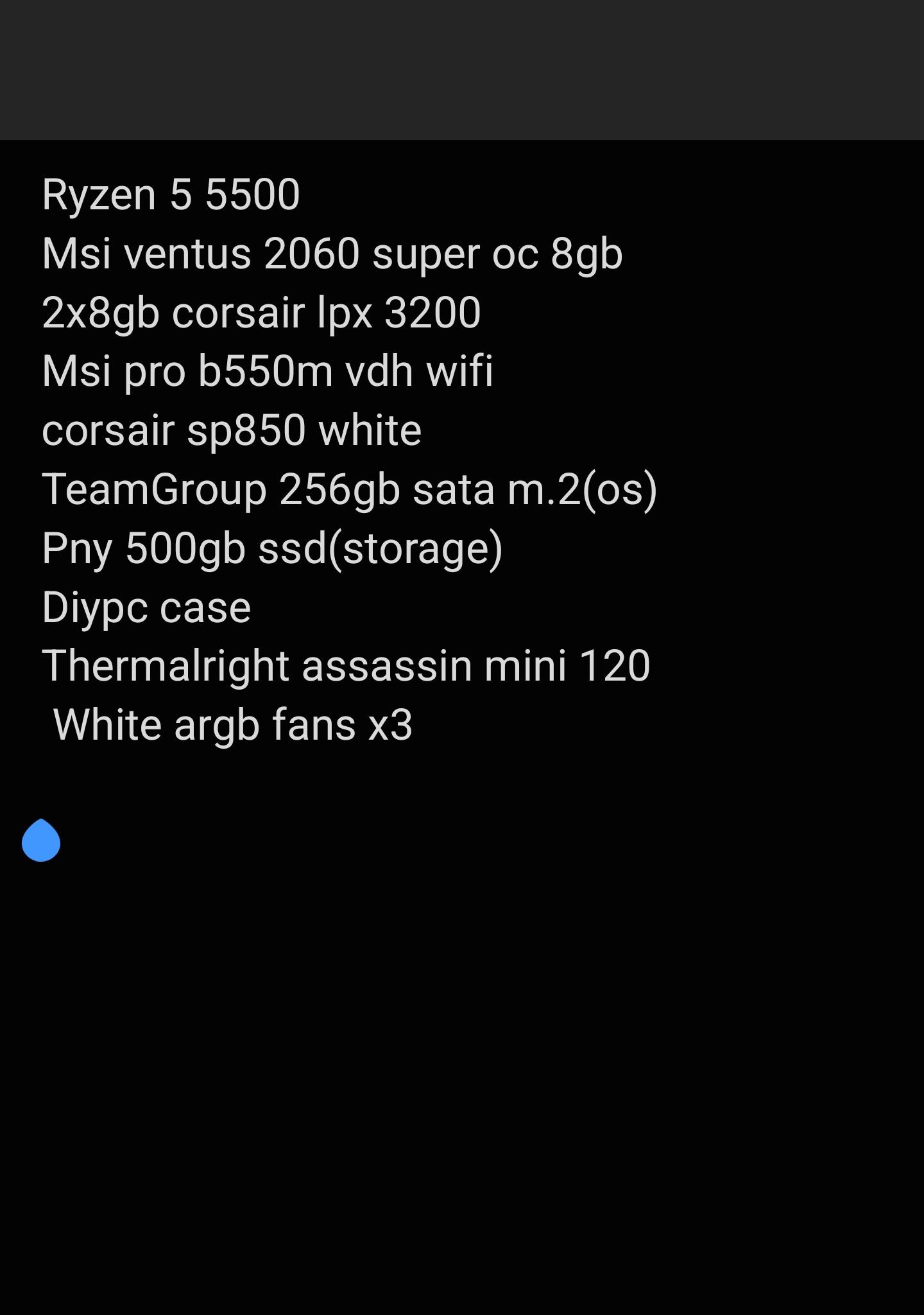 Budget Gaming PC 5500,2060 super 8gb, 16gb ram, 750gb stroage, 850w psu wifi and BT