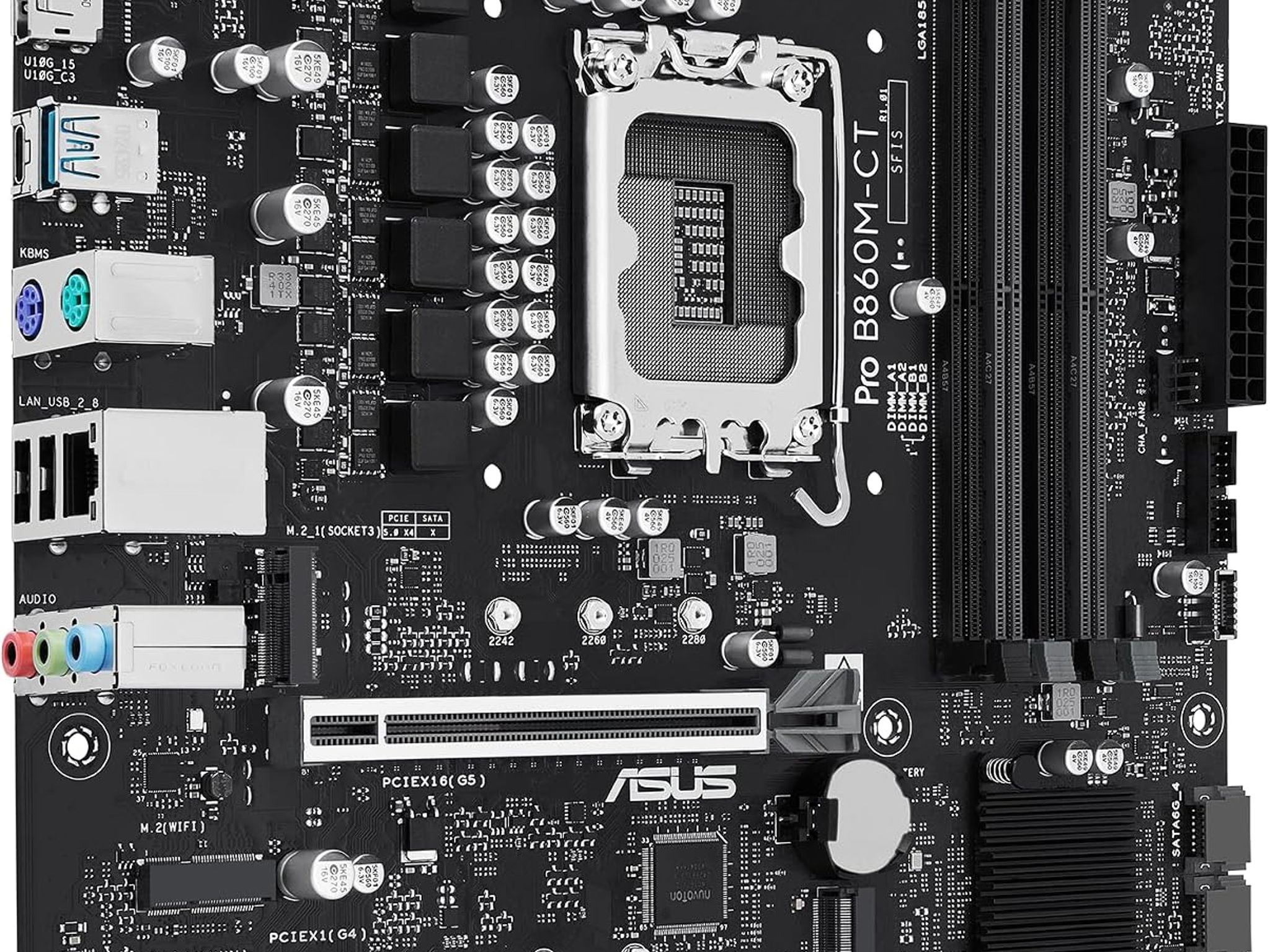 ASUS PRO B860M-CT Intel B860 LGA 1851 microATX DDR5 Desktop Motherboard