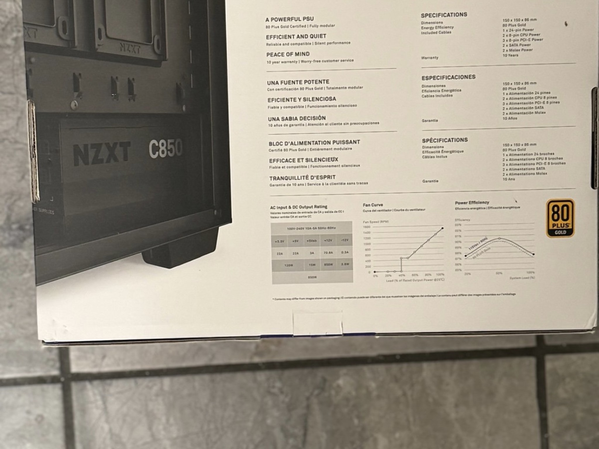 NZXT C850 Gold Fully Modular 850w power supply