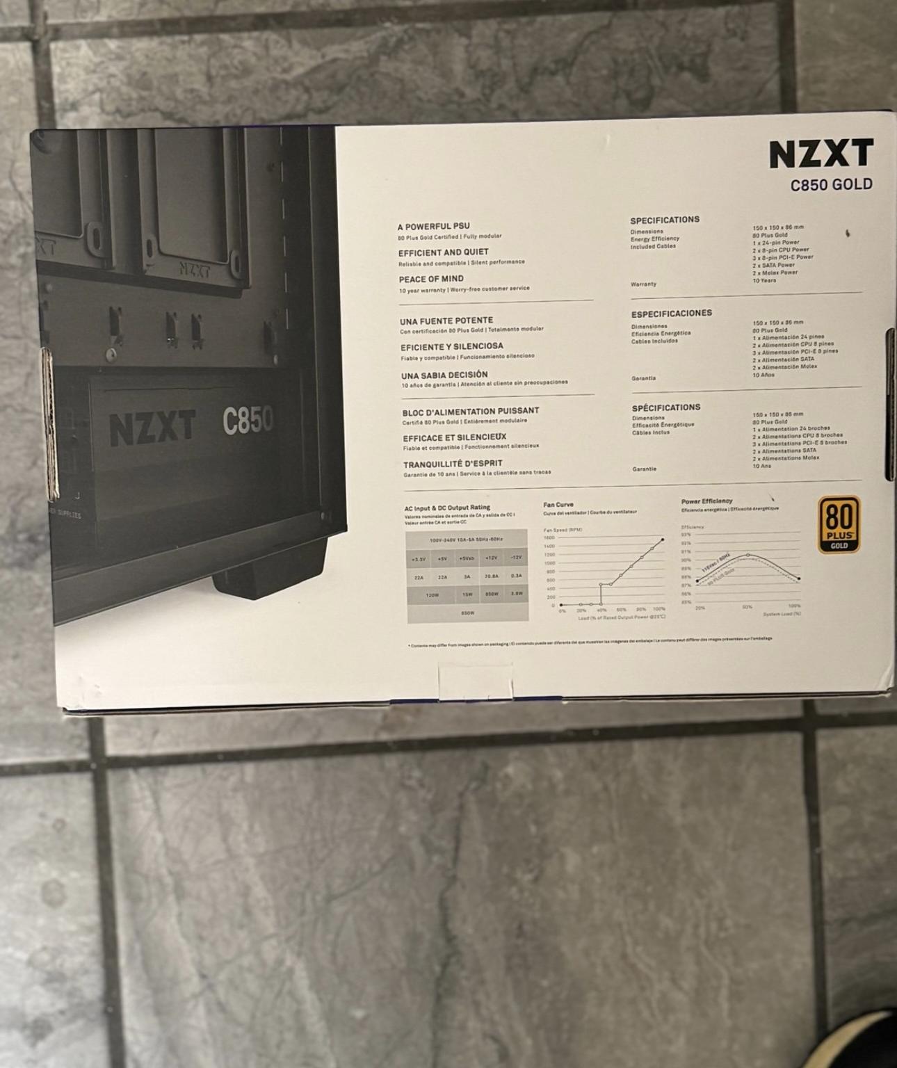 NZXT C850 Gold Fully Modular 850w power supply