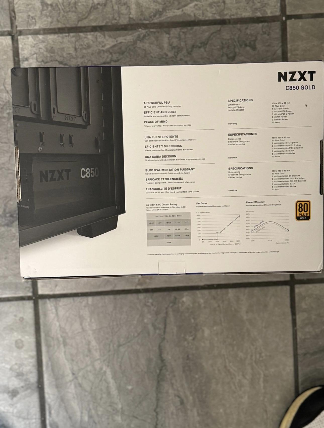 NZXT C850 Gold Fully Modular 850w power supply