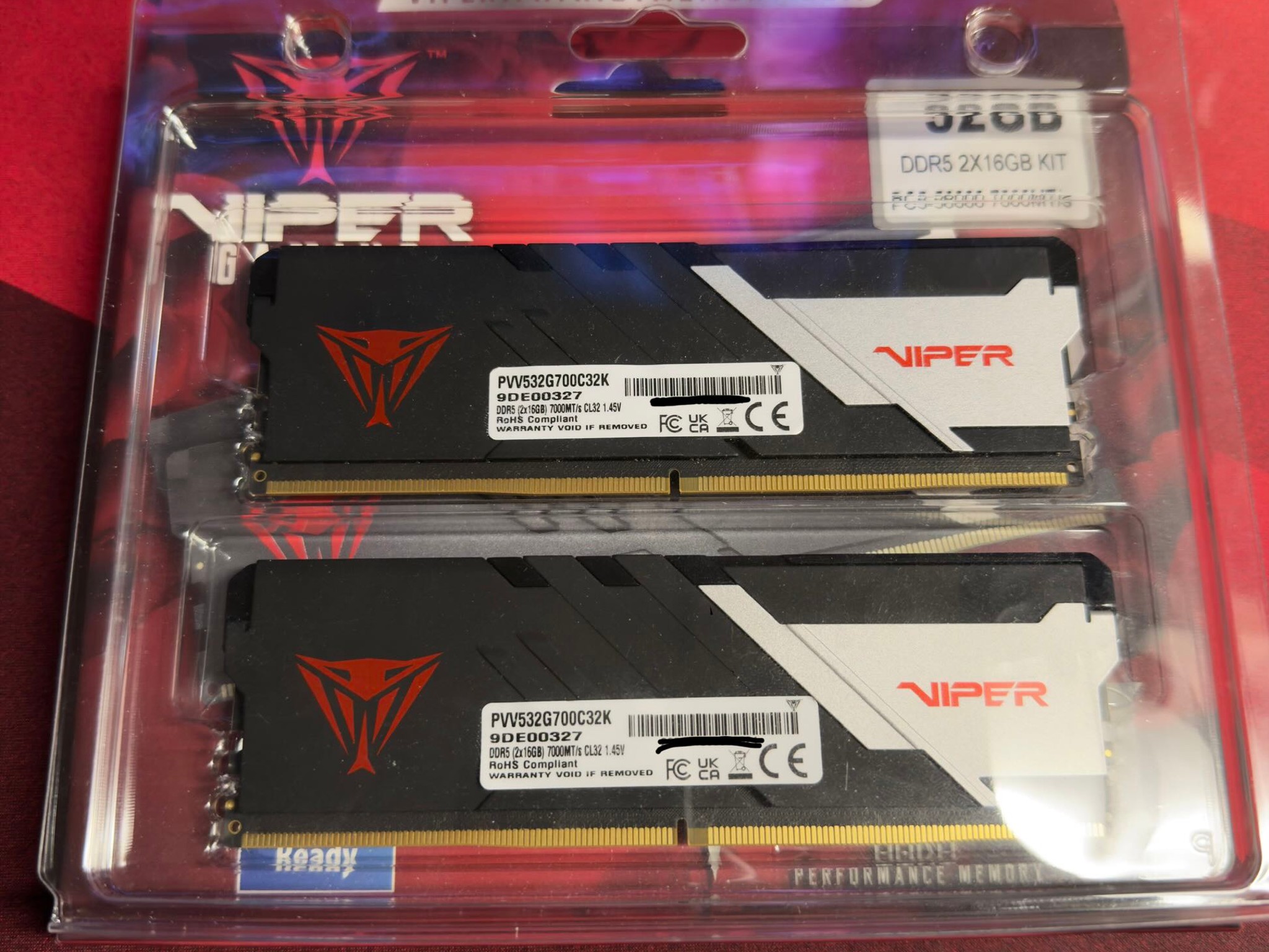 Patriot Viper Venom 32 GB (2 x 16 GB) DDR5-7000 CL32 Memory PVV532G700C32K