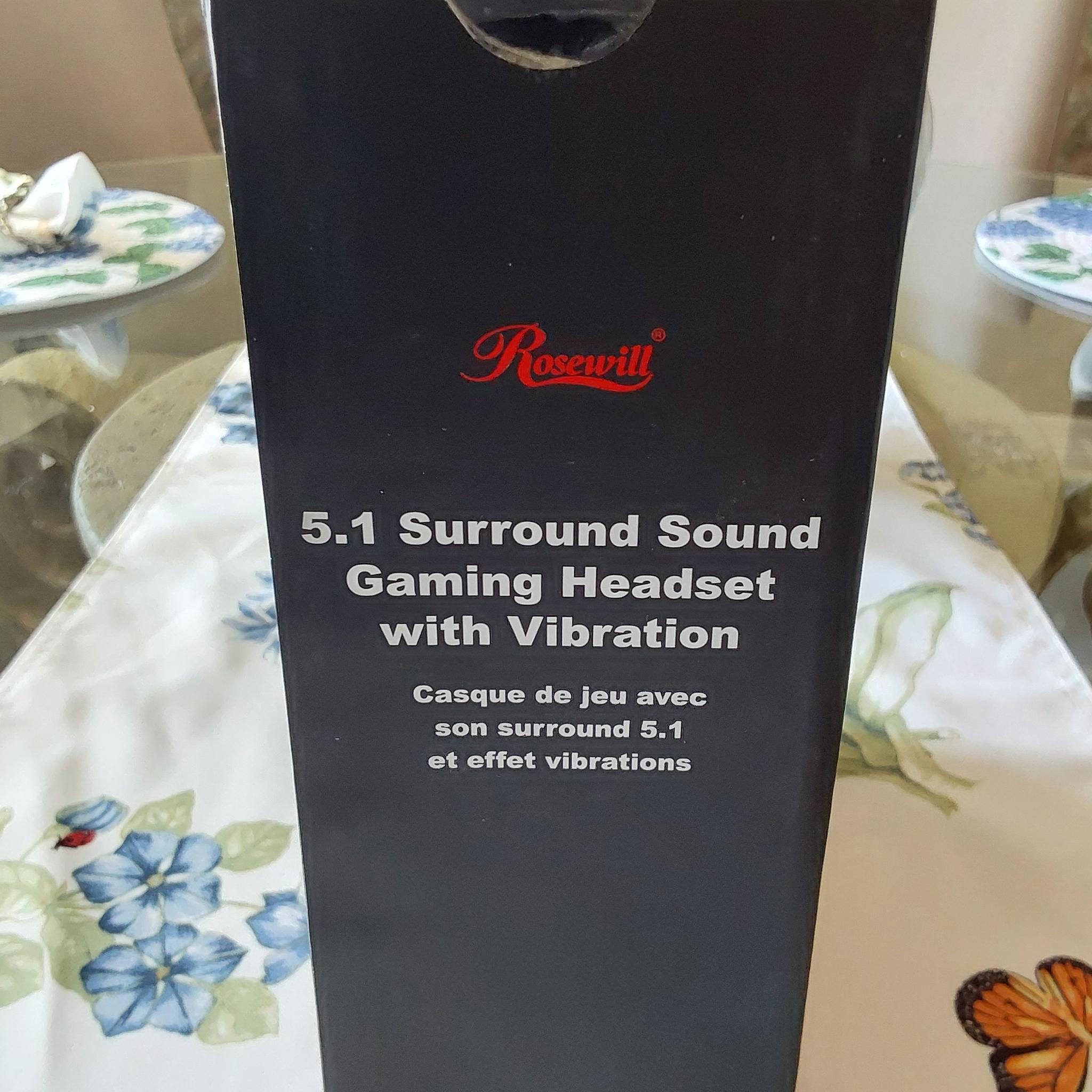 NEW ROSEWILL 5.1 CHANNEL VIBRATION USB GAMING HEADSET