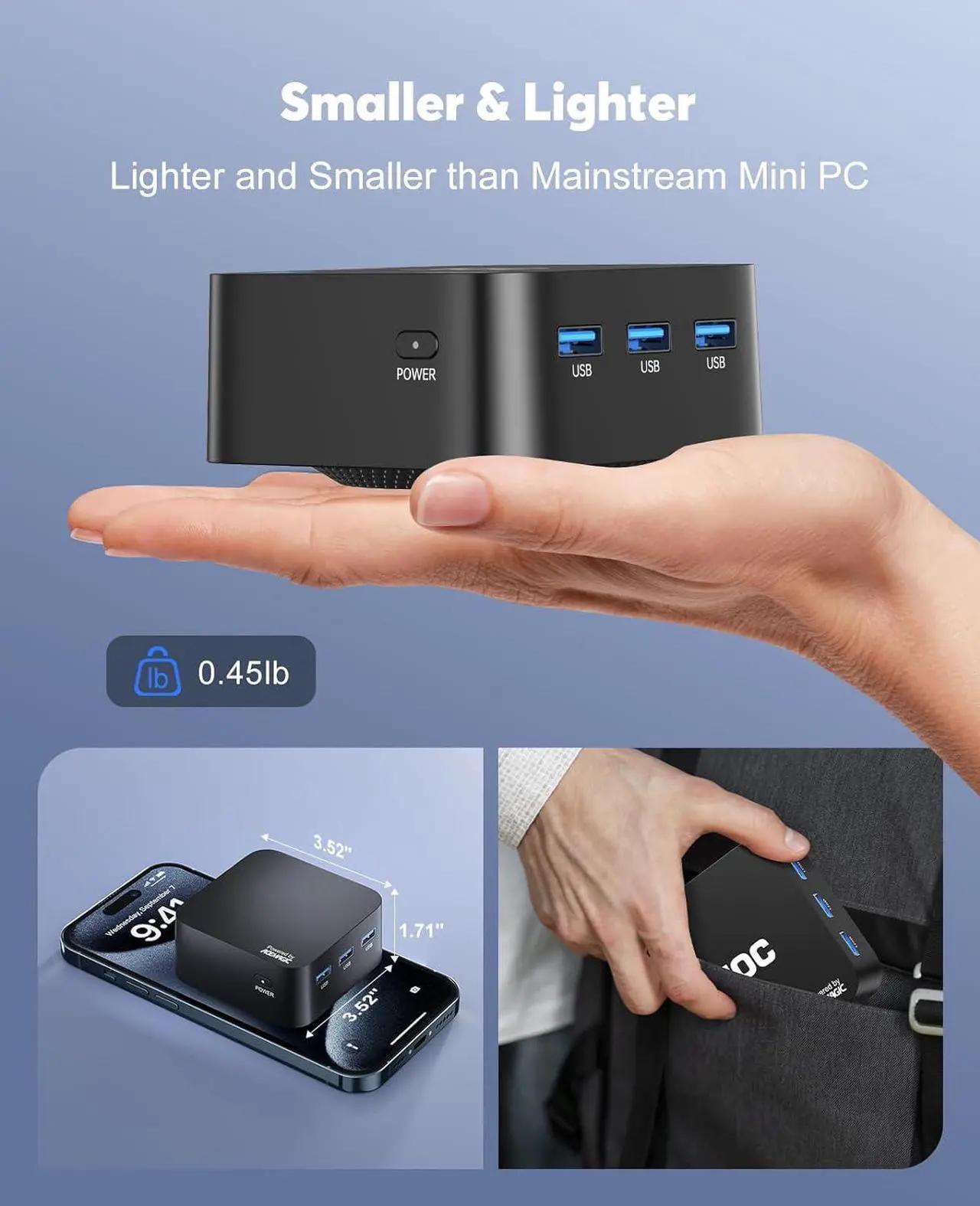 Intel N97 - T8PLUS Mini PC  (up to 3.60 GHz), 16GB RAM 512GB SSD