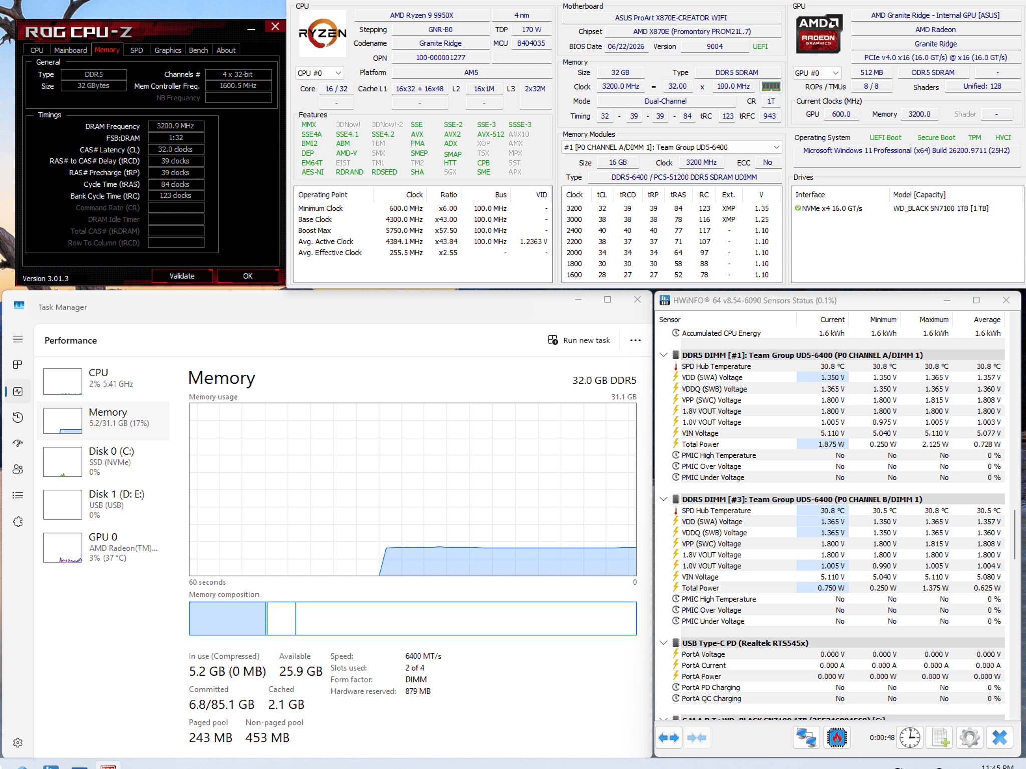T-FORCE Delta RGB DDR5 32GB kit (Memory)