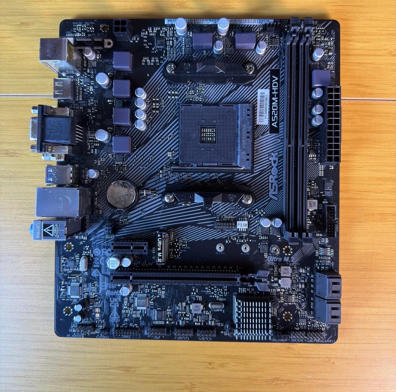 ASRock A520M-HDV Socket AM4 mATX Gaming Motherboard