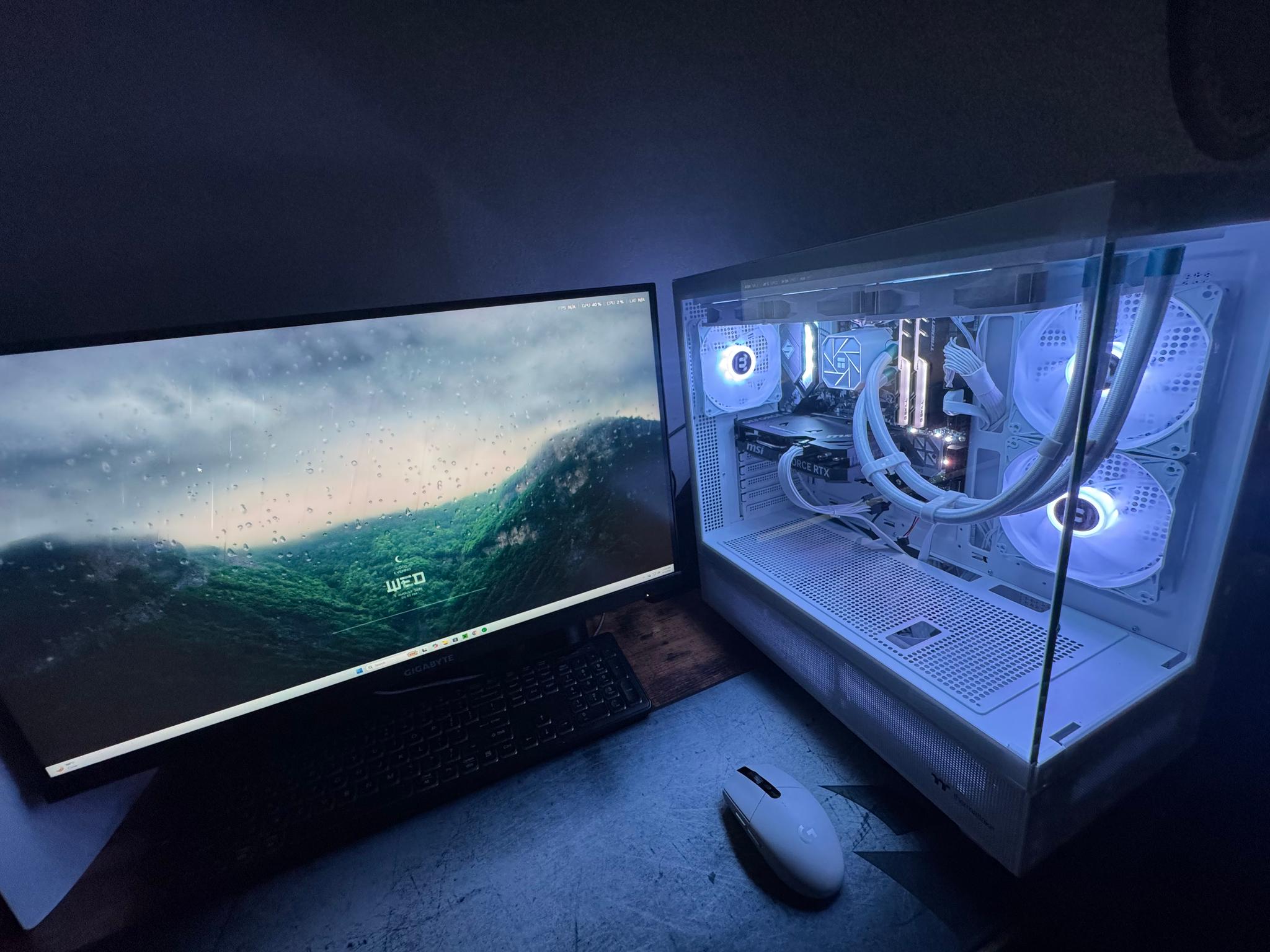 White RGB Gaming PC | RTX 4060 Ti | Ryzen 7 5700X | 32GB RAM | Liquid Cooled