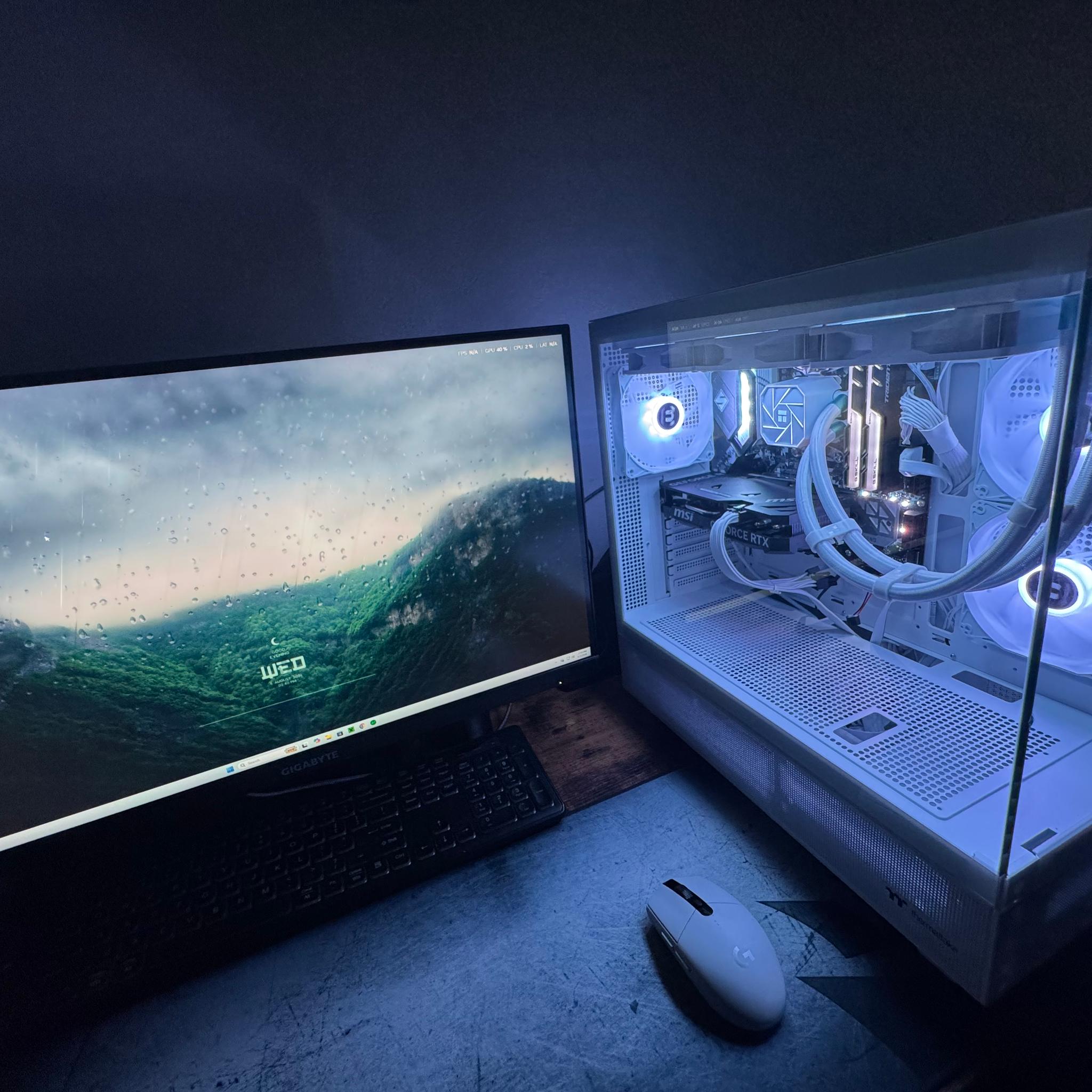 White RGB Gaming PC | RTX 4060 Ti | Ryzen 7 5700X | 32GB RAM | Liquid Cooled