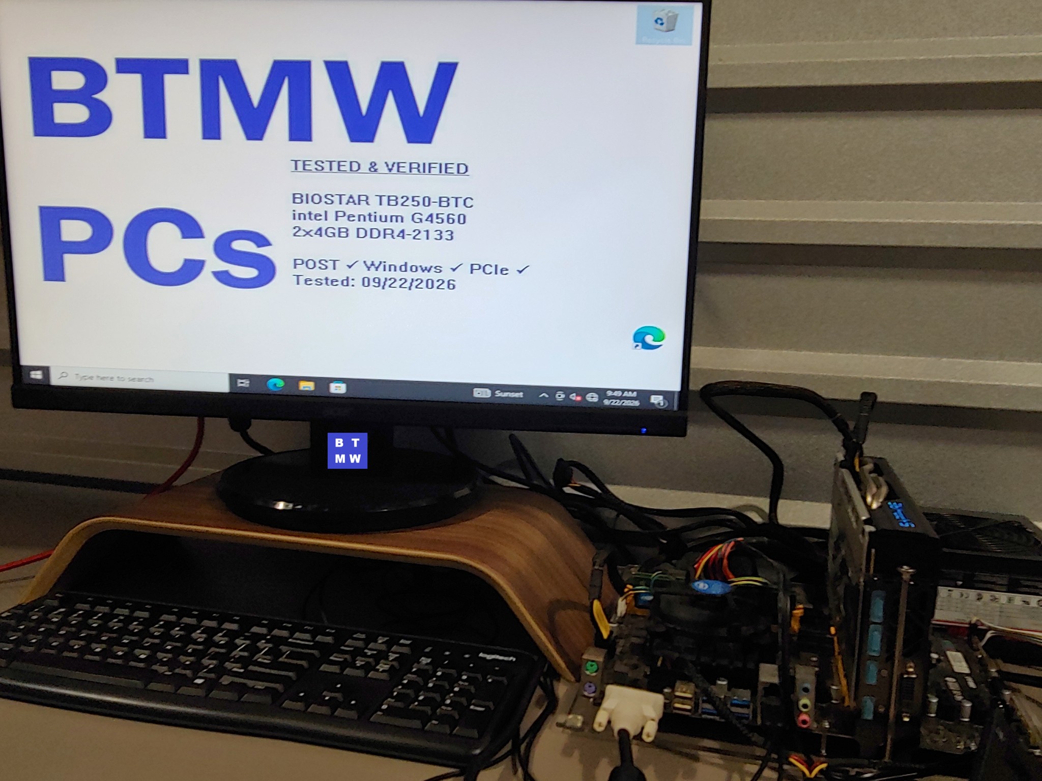 BIOSTAR TB250-BTC + Pentium G4560 + 8GB DDR4 – Tested Working – Box