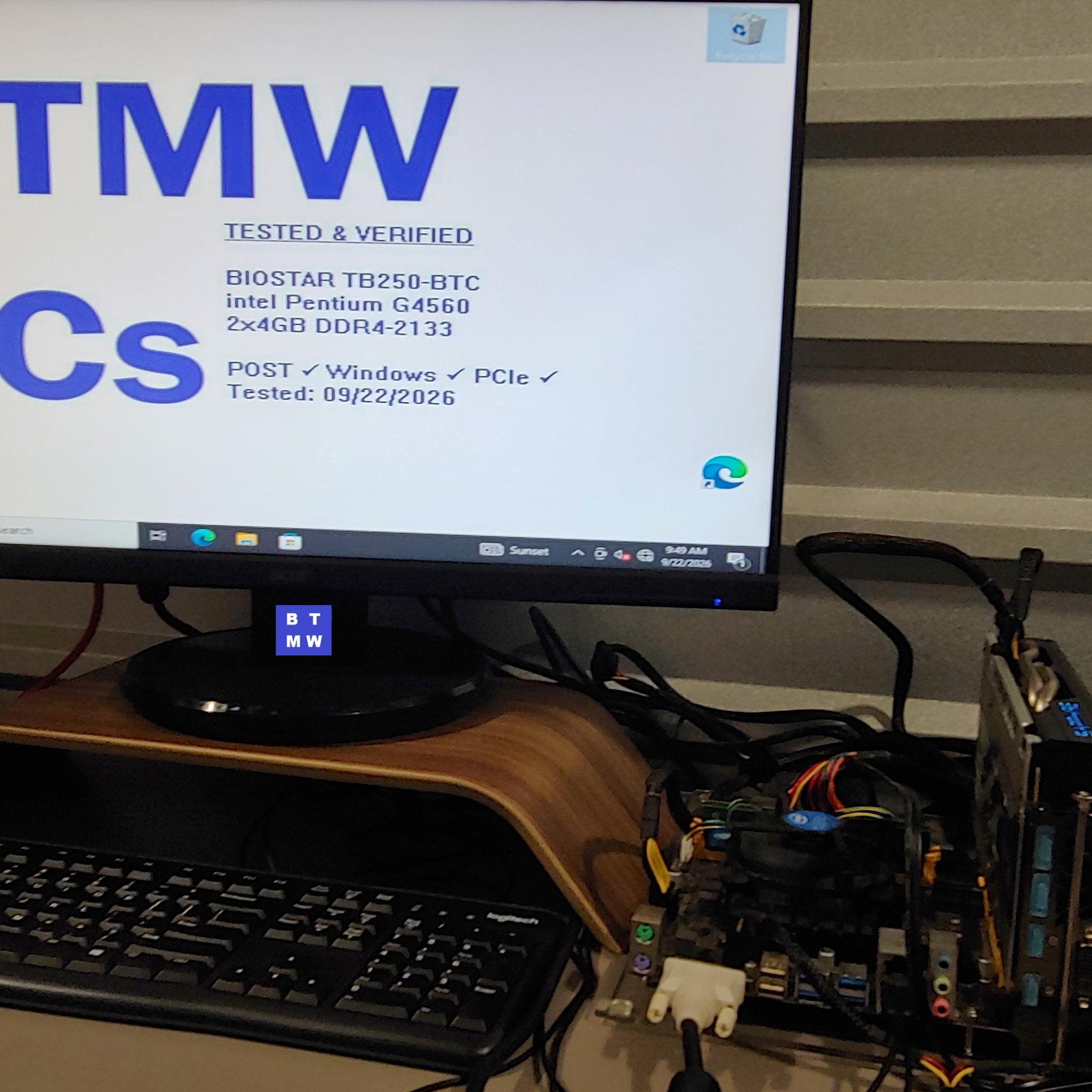BIOSTAR TB250-BTC + Pentium G4560 + 8GB DDR4 – Tested Working – Box
