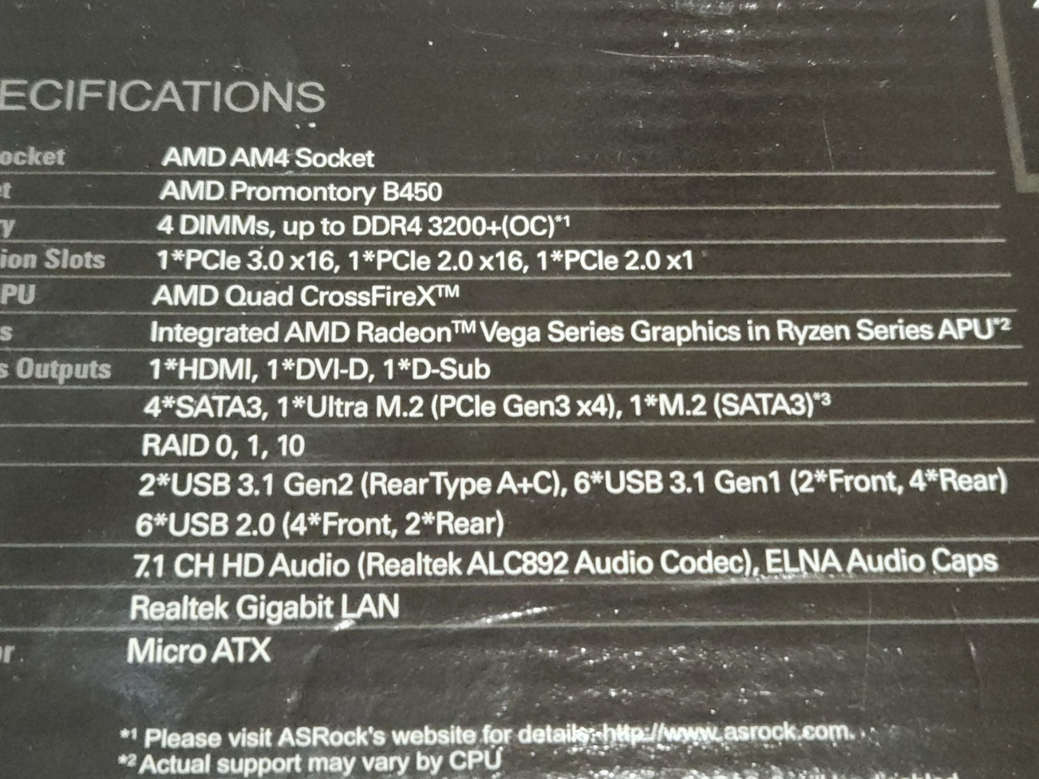 ASROCK B450M Pro4 M-ATX AM4