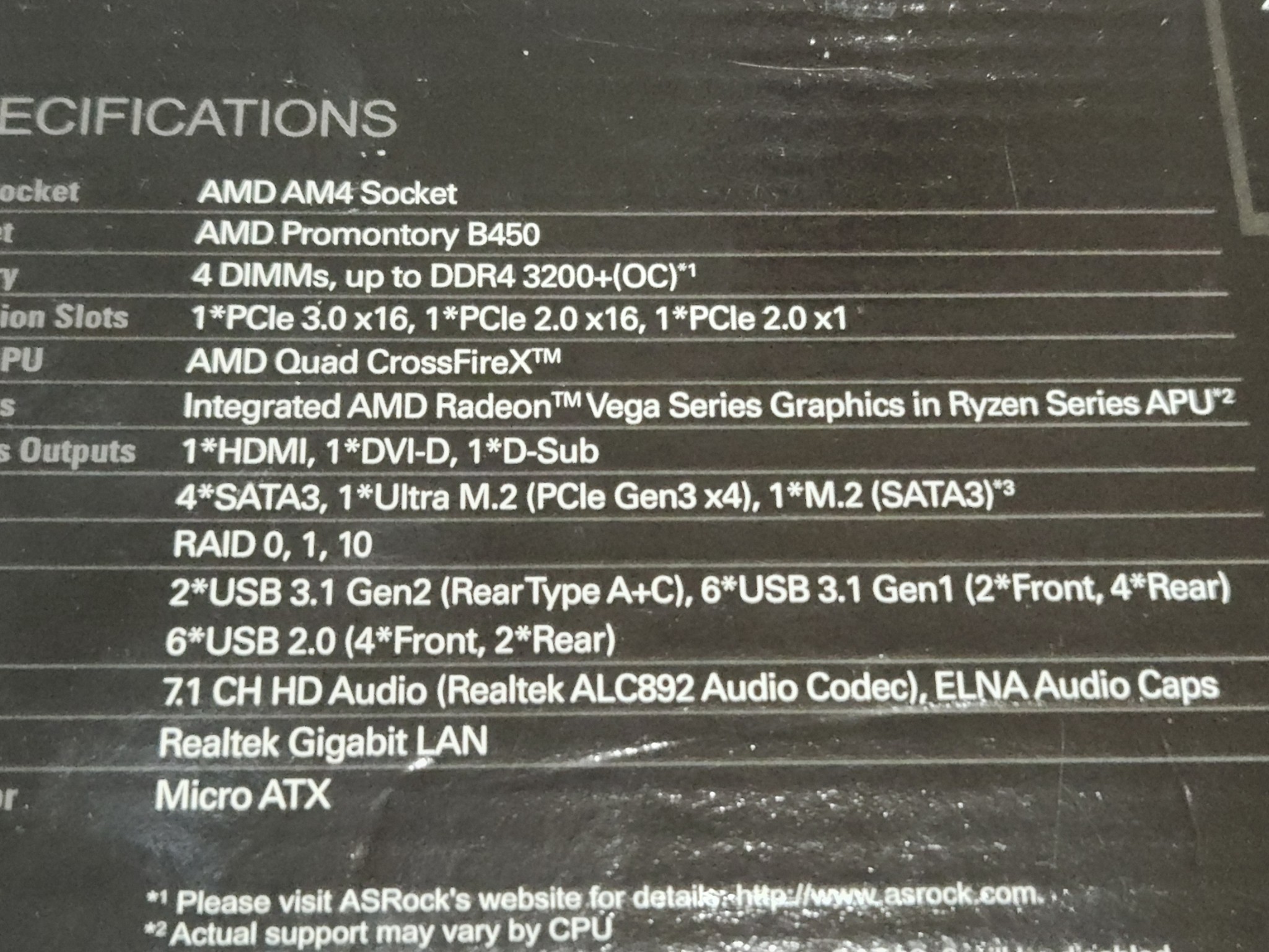 ASROCK B450M Pro4 M-ATX AM4