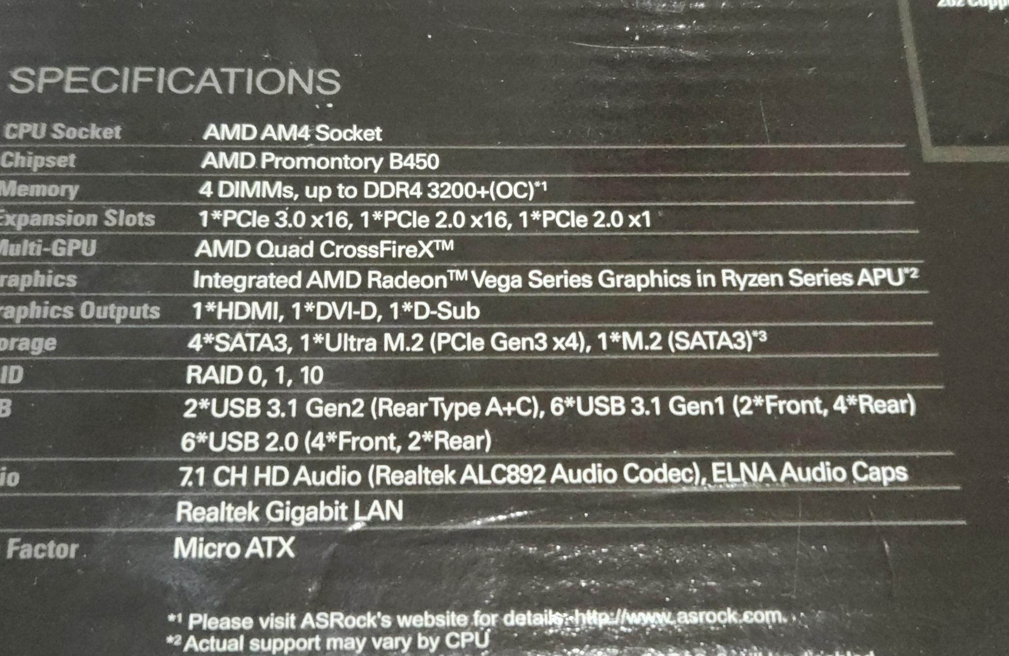 ASROCK B450M Pro4 M-ATX AM4