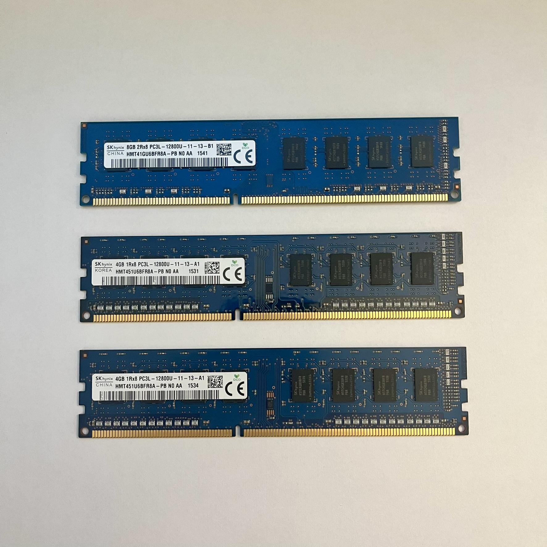 DDR3 16GB total (1x 8GB) + (2x 4GB) Dell OEM SK hynix PC3L-12800U-11-13-A1, B1