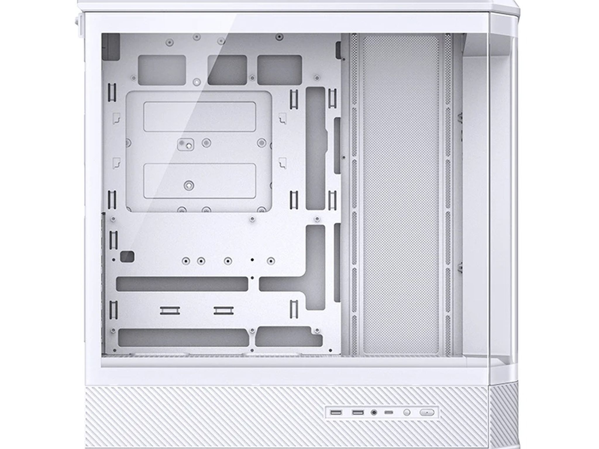 JONSBO D400 White ATX Mid Tower Case Curved Glass Dual Chamber - New (OEM)