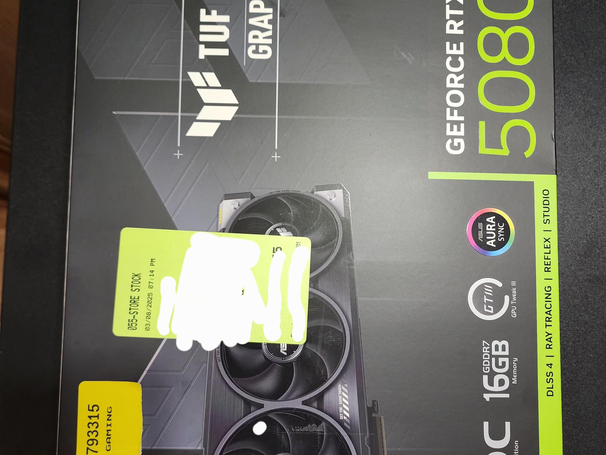 ASUS TUF Gaming GeForce RTX 5080 16GB GDDR7 OC Edition