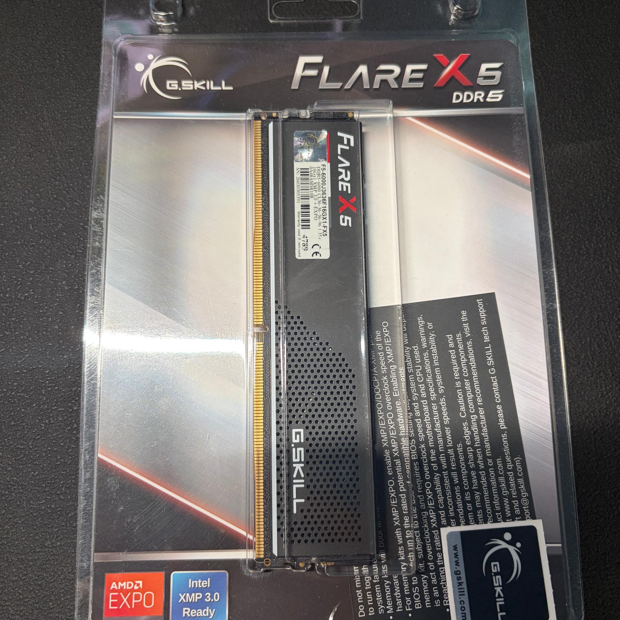 G.Skill FlareX - 16GB DDR5 6000MhZ CL36 RAM