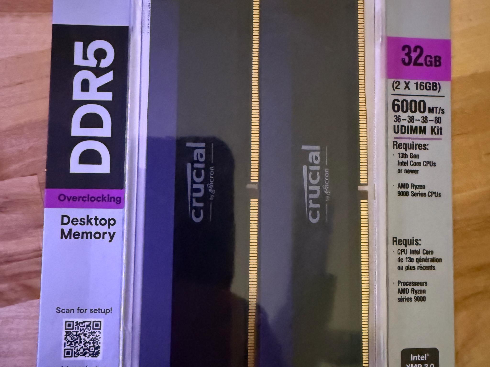 Crucial DDR5 PRO (2x16GB KIT) 60000 MT/s (CL36) Brand New in Package!