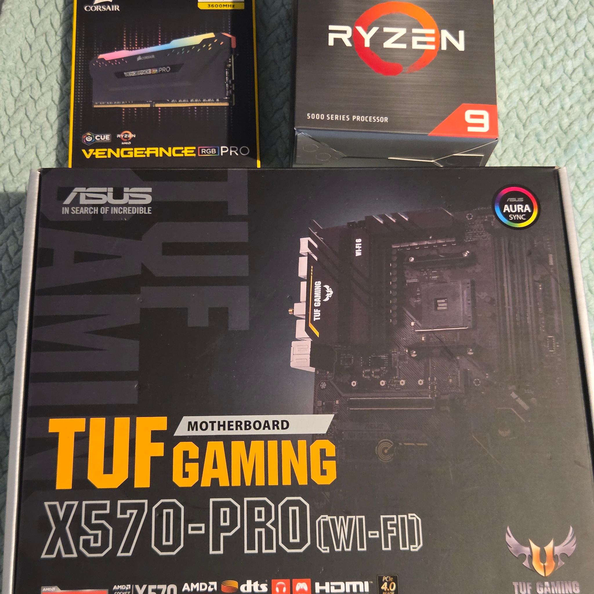 AMD Ryzen 9 5900X + ASUS TUF X570-Pro Wi-Fi + 32GB Corsair Vengeance RGB Pro 3600MHz Bundle