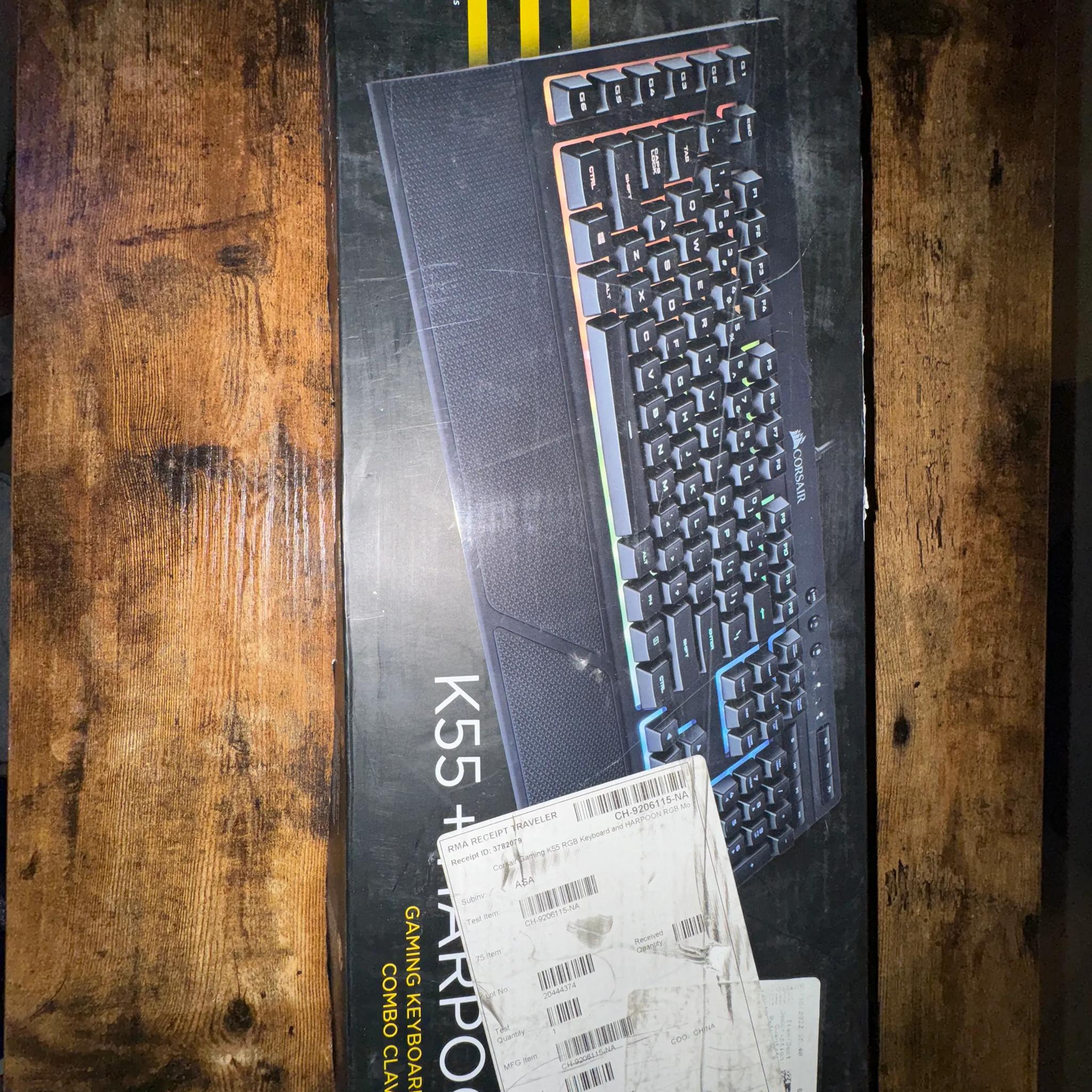 Corsair K55 + HARPOON RGB Keyboard and Mouse Combo - Lightly Used, Complete in Box