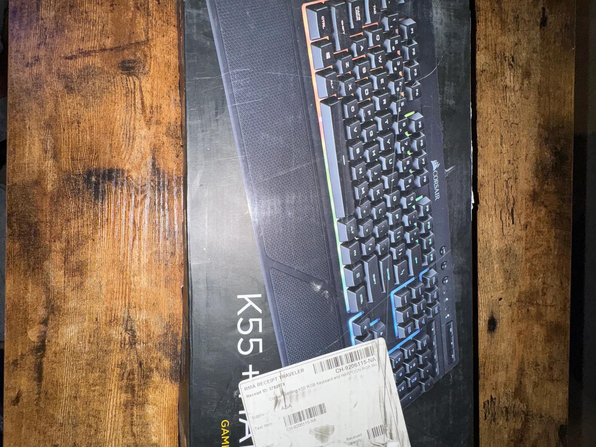 Corsair K55 + HARPOON RGB Keyboard and Mouse Combo - Lightly Used, Complete in Box