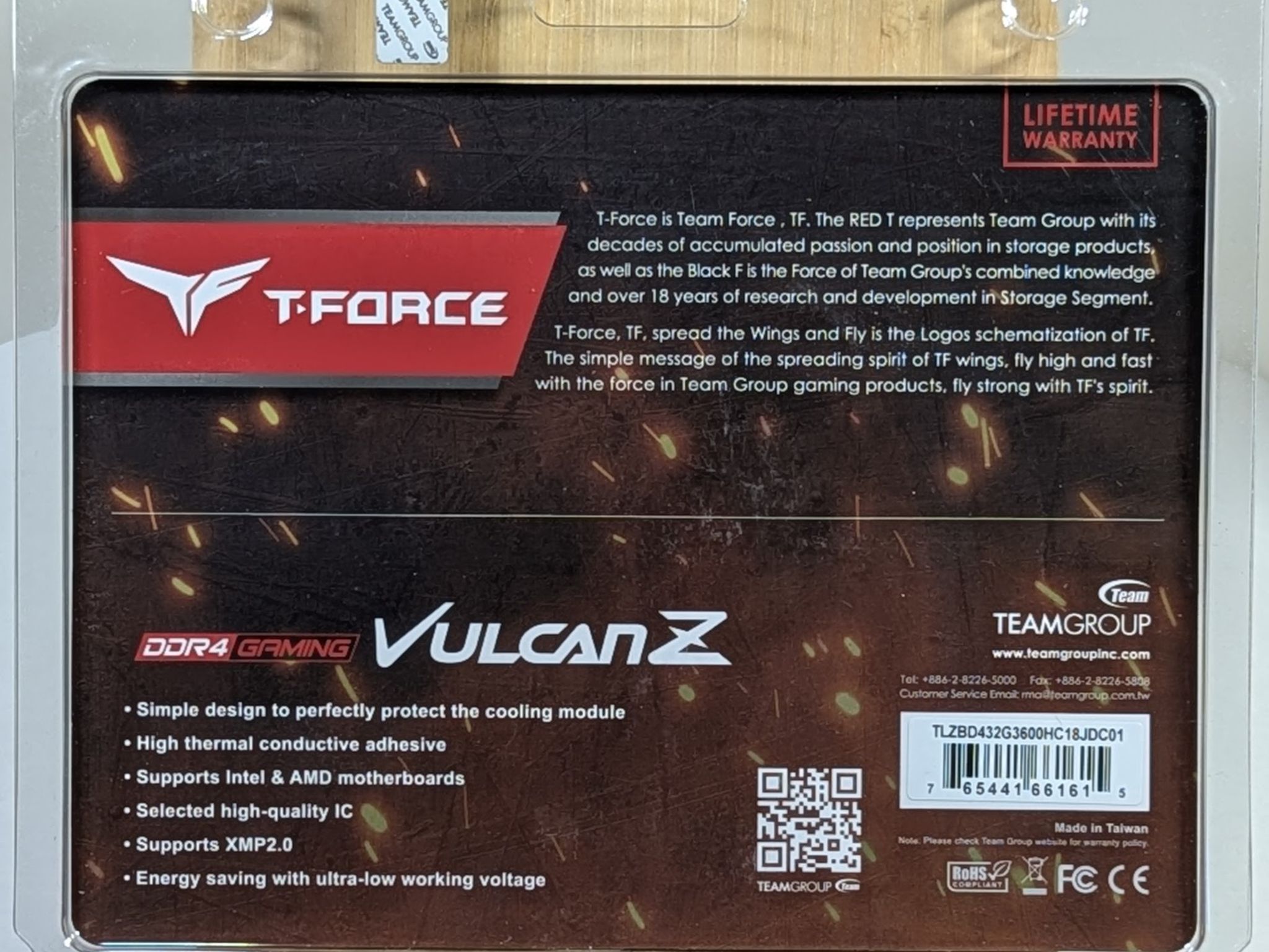 TEAMGROUP T-Force Vulcan Z 32 GB (2 x 16 GB) DDR4-3600 CL18