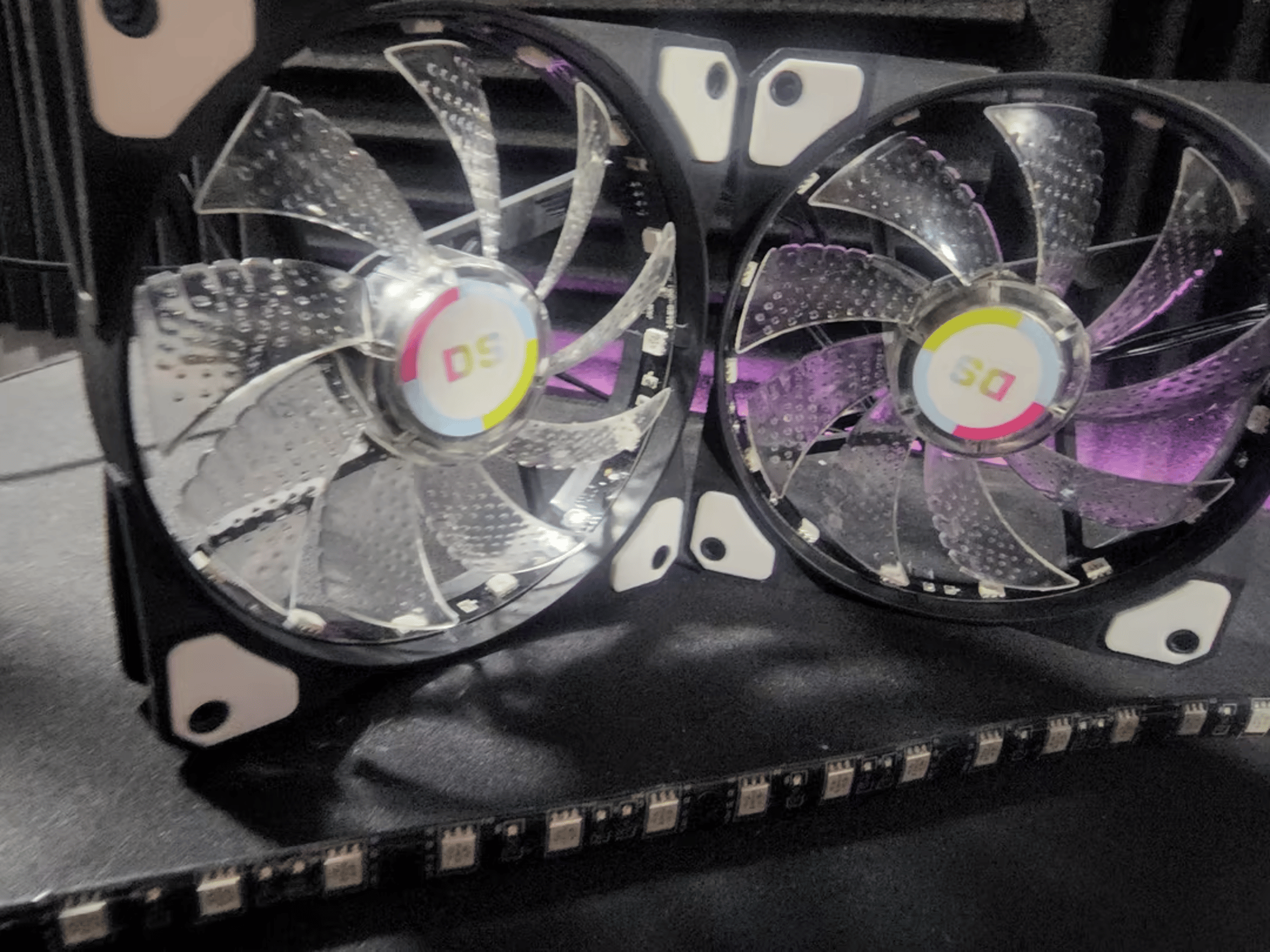 DS RGB 2 Fans, 2 RGB Strip, and a fan RGB controller (must include a source RGB product)