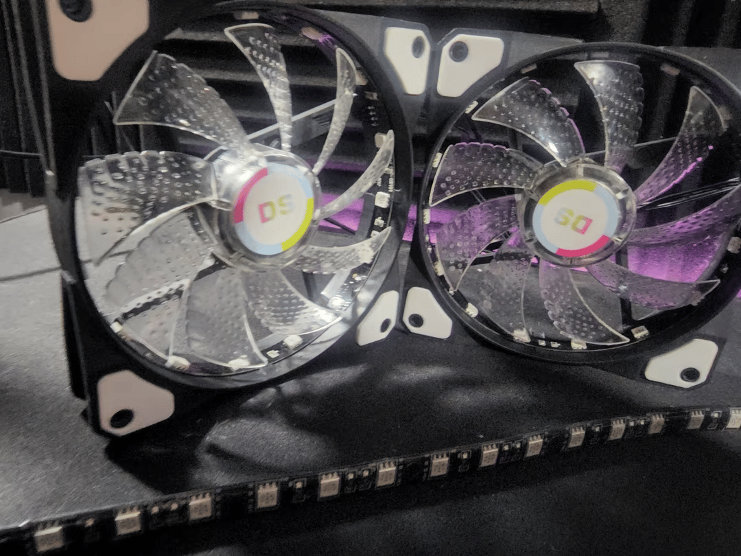 DS RGB 2 Fans, 2 RGB Strip, and a fan RGB controller (must include a source RGB product)