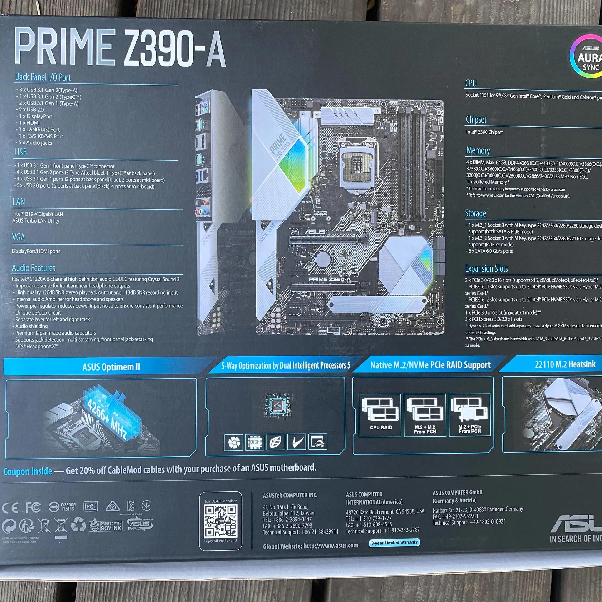 Asus Z390 Prime-A ATX Motherboard