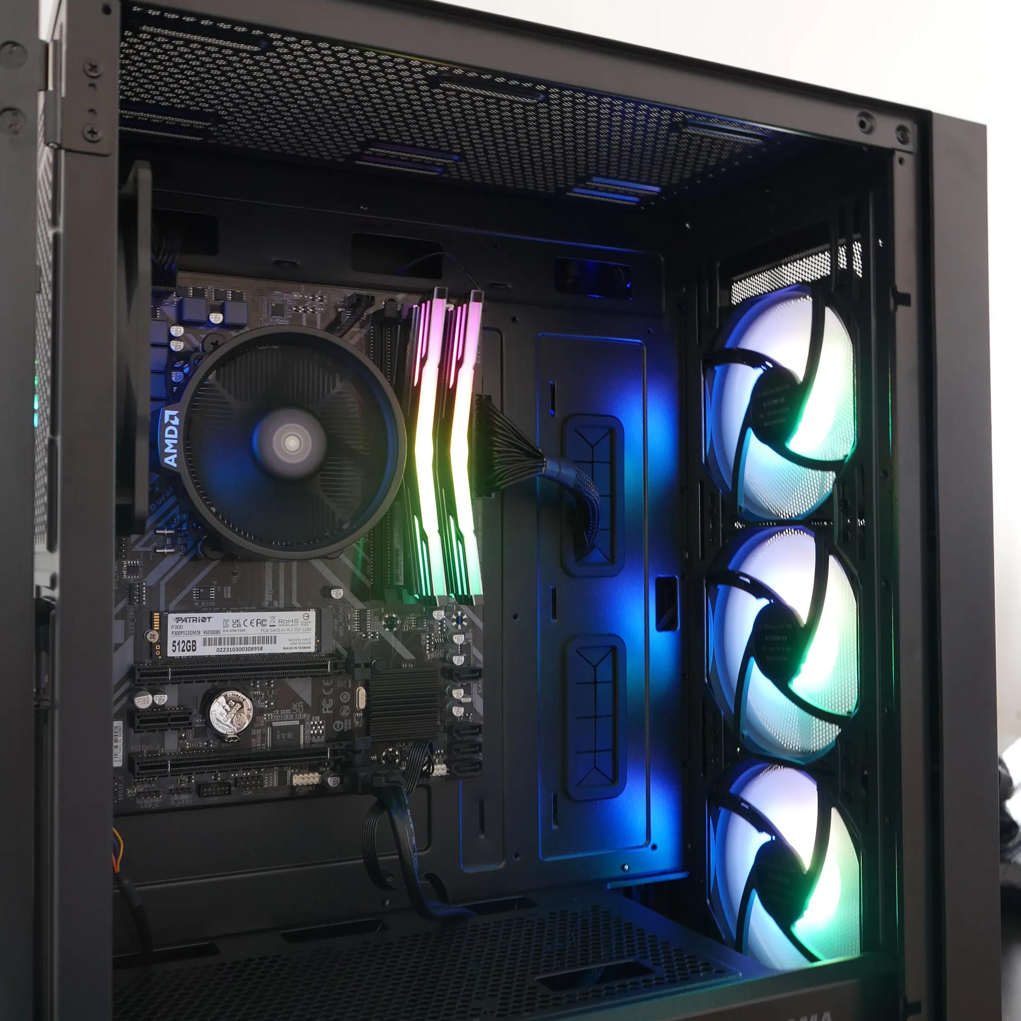Gaming Computer PC Ryzen 5 5600G 16GB RAM 512GB NVMe SSD Vega 11 Graphics Windows 11 Pro WIFI/BT RGB