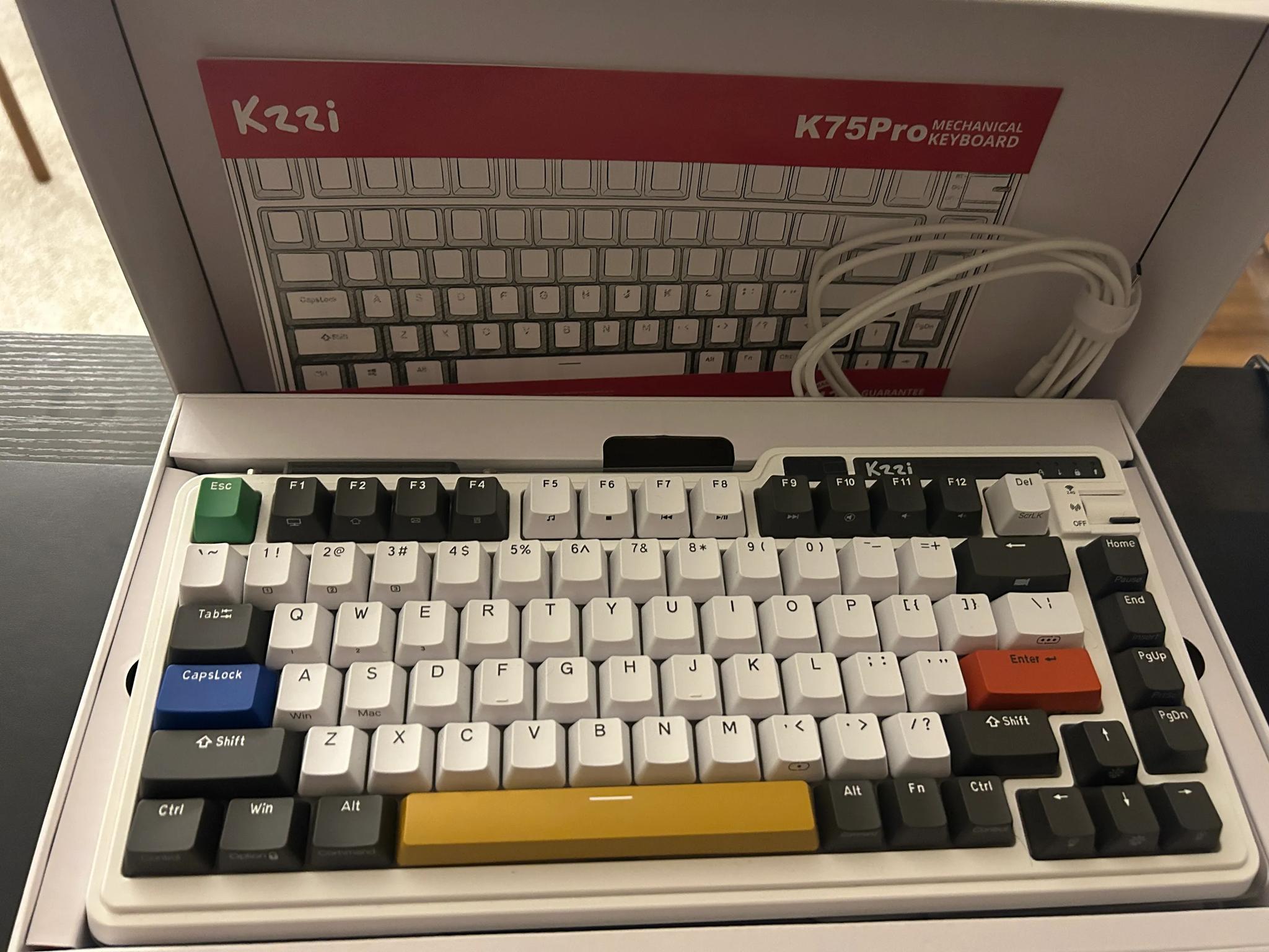 K75 RGB 75% Wireless Gasket Mechanical Keyboard, Triple Mode BT5.0/2.4G/USB-C