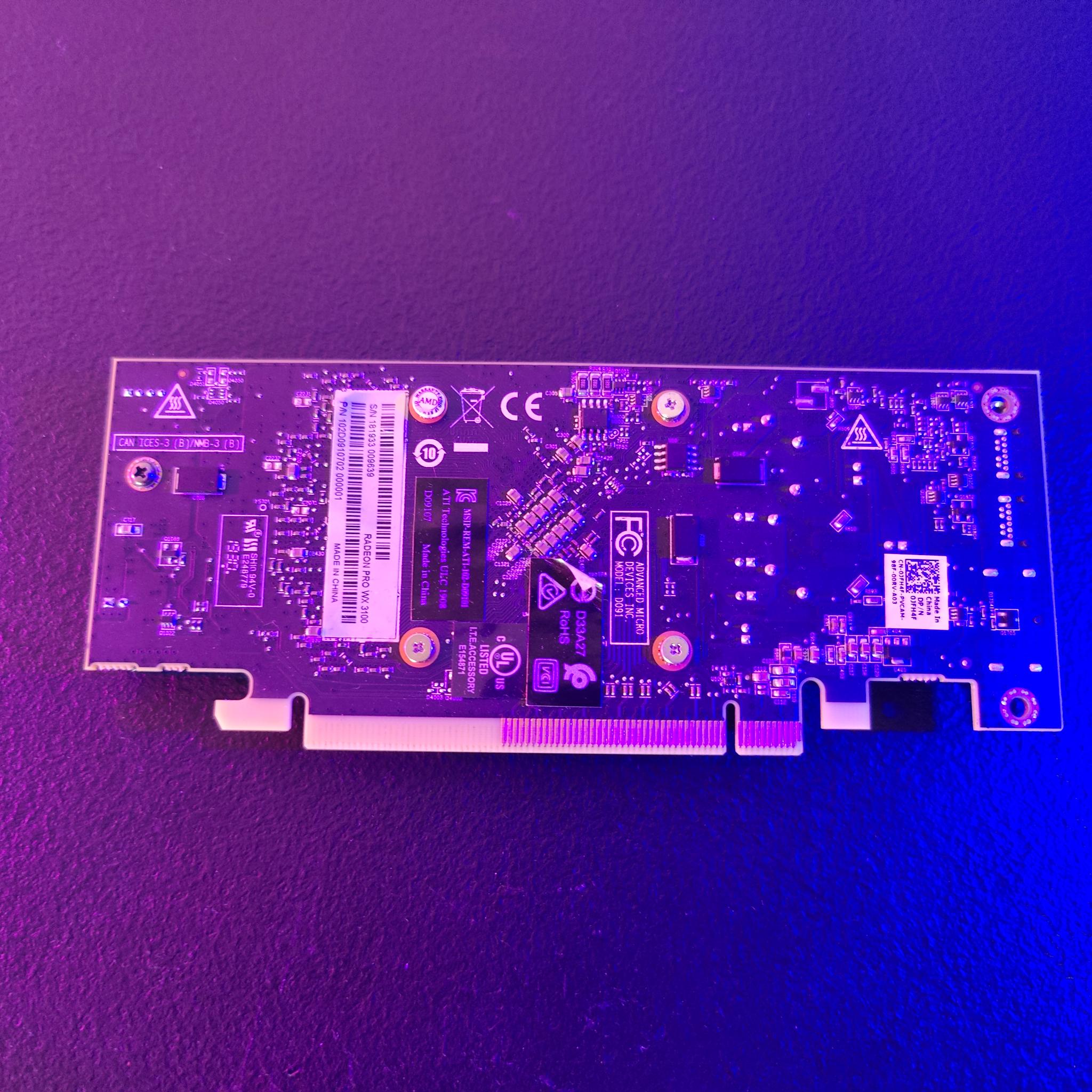 AMD RADEON PRO WX 3100 4GB GDDR5 Low Profile GPU Graphics Card