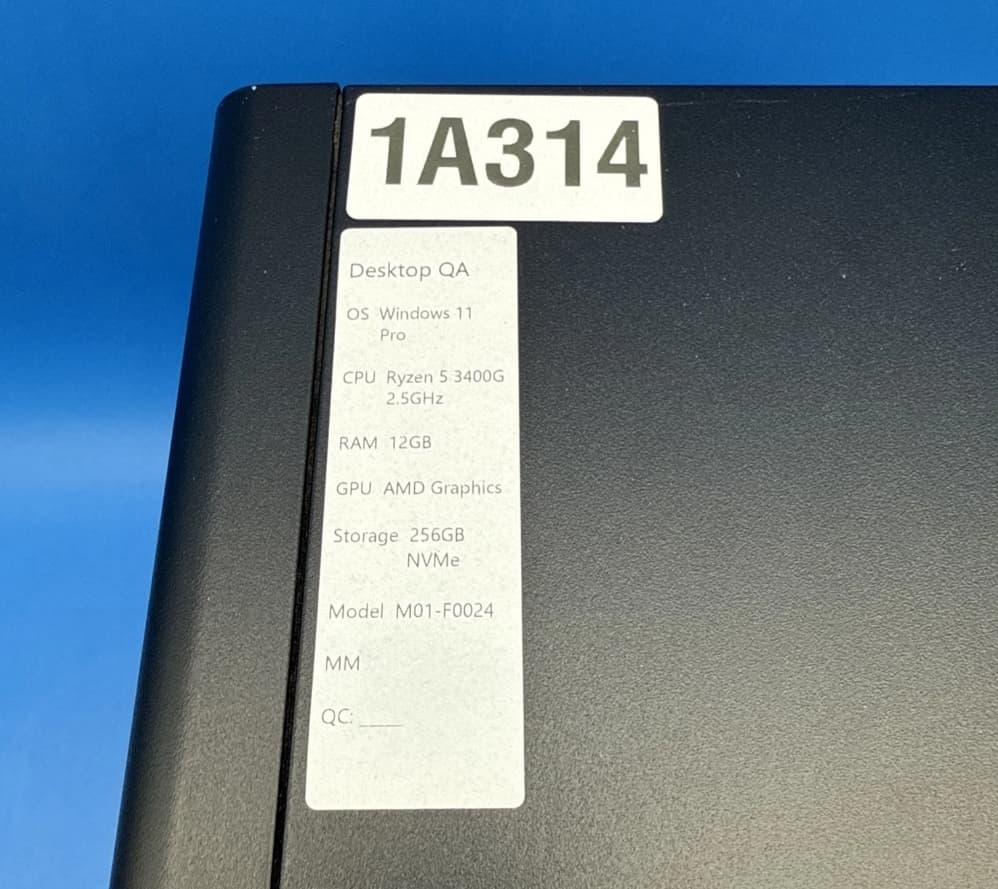 HP M01-F0024 Ryzen 5 3400G 12GB 256GB SSD AMD Graphics Win11 Pro Desktop