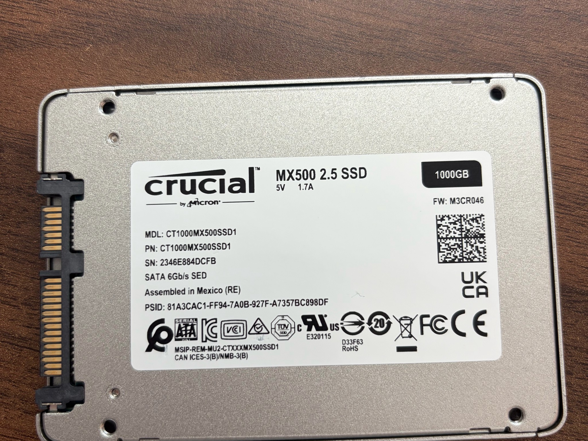 1TB Crucial MX500 SSD