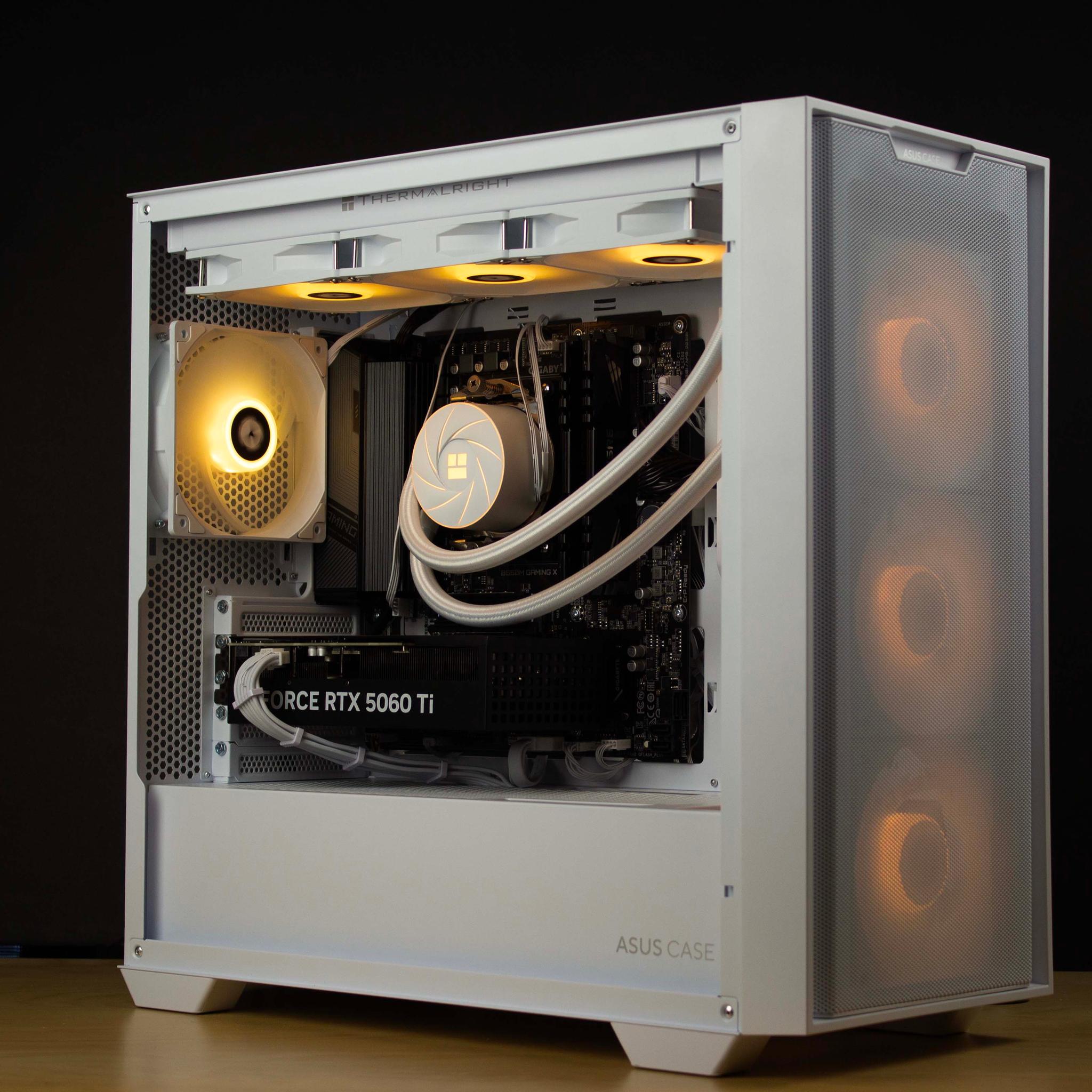 🧊❄️🧊 Clean Gaming PC – RTX 5060 TI, Ryzen 7 5700X, 32GB RAM, 1TB SSD - WiFi, BlueTooth 🧊❄️🧊