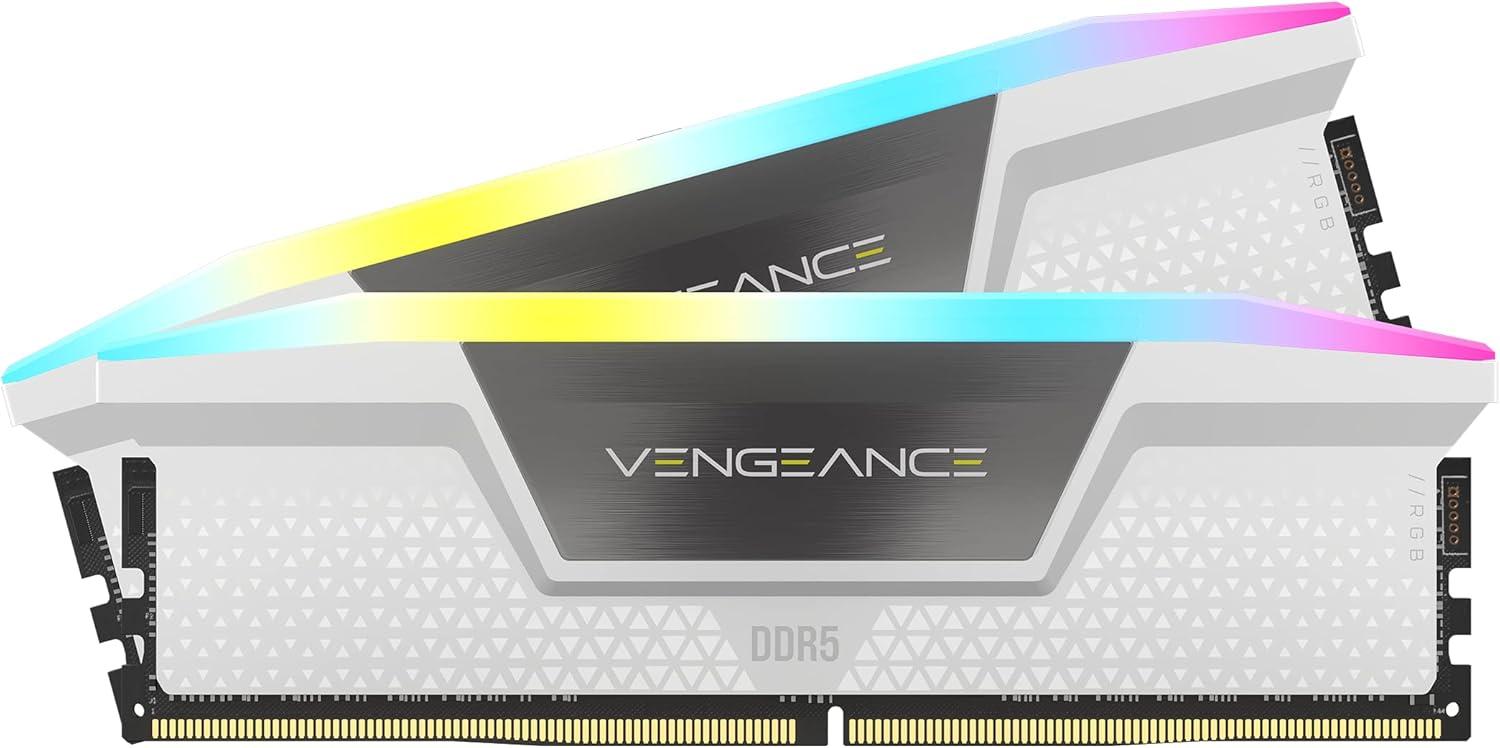 WHITE RGB CORSAIR VENGEANCE DDR5 RAM 32GB (2x16GB) 6000MHz XMP