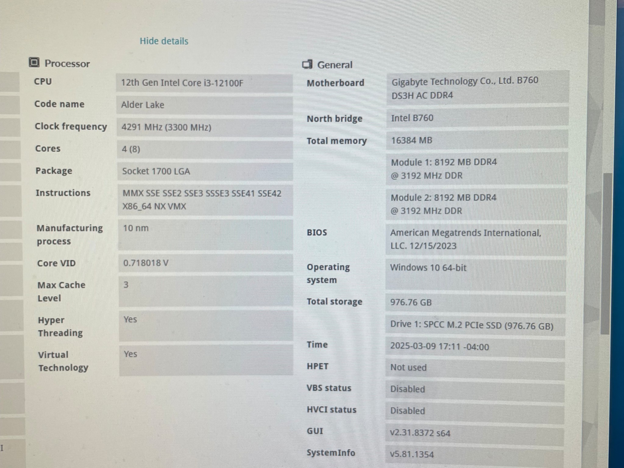 BUDGET GAMING PC KIT | 12100f CPU + Cooler | 16gb DDR4 3200 MHz | B760 WiFi+BT | 1 TB Gen3 SSD