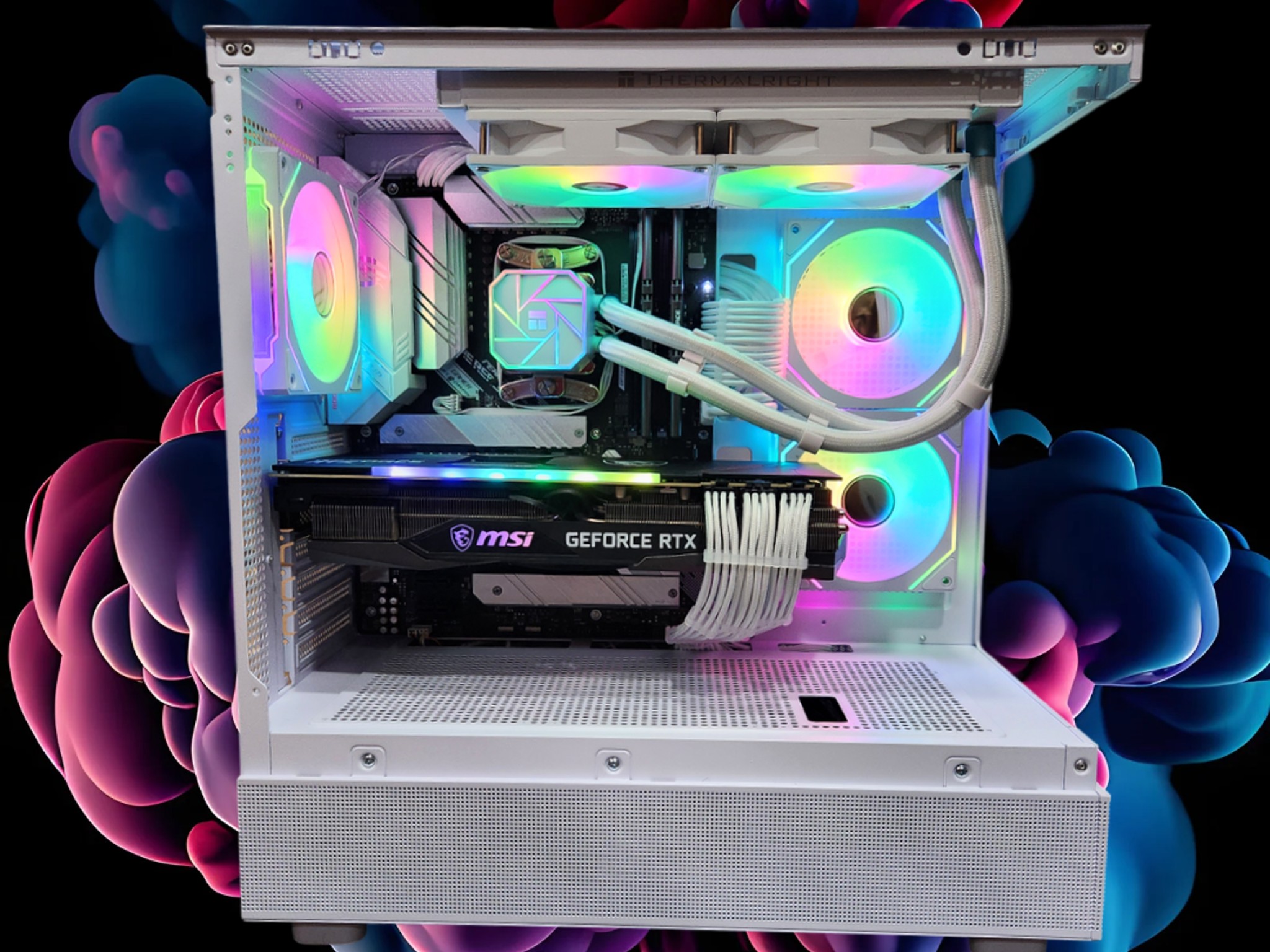 ON SALE: RTX 3080 + Ryzen 7 5700G + 32GB RAM + 1TB SSD + 5 Fans + Full RGB ( White RGB Gaming PC )