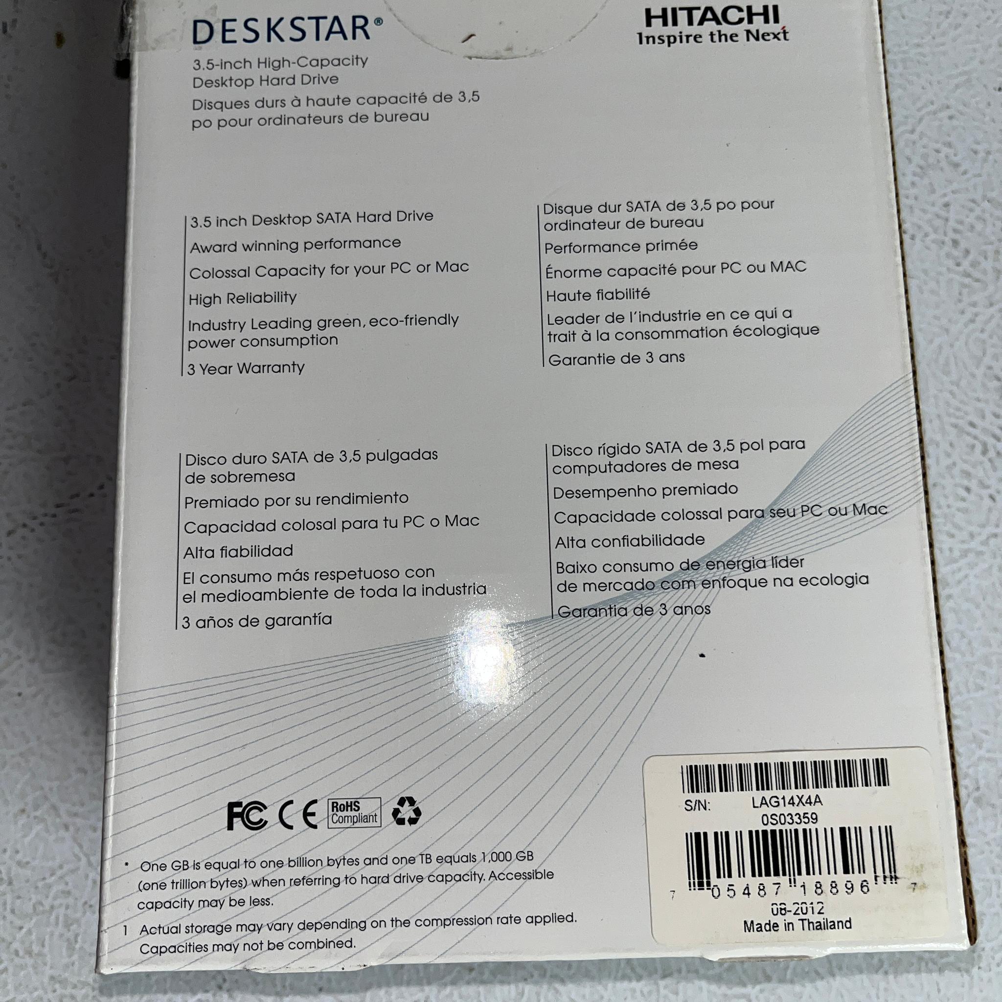 Hitachi Deskstar 5K4000 4TB 3.5" SATA Hard Drive – HDS5C4040ALE630 – Tested