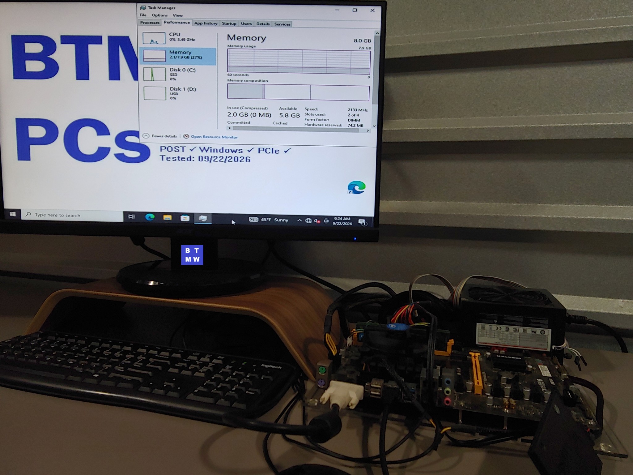 BIOSTAR TB250-BTC + Pentium G4560 + 8GB DDR4 – Tested Working – Box