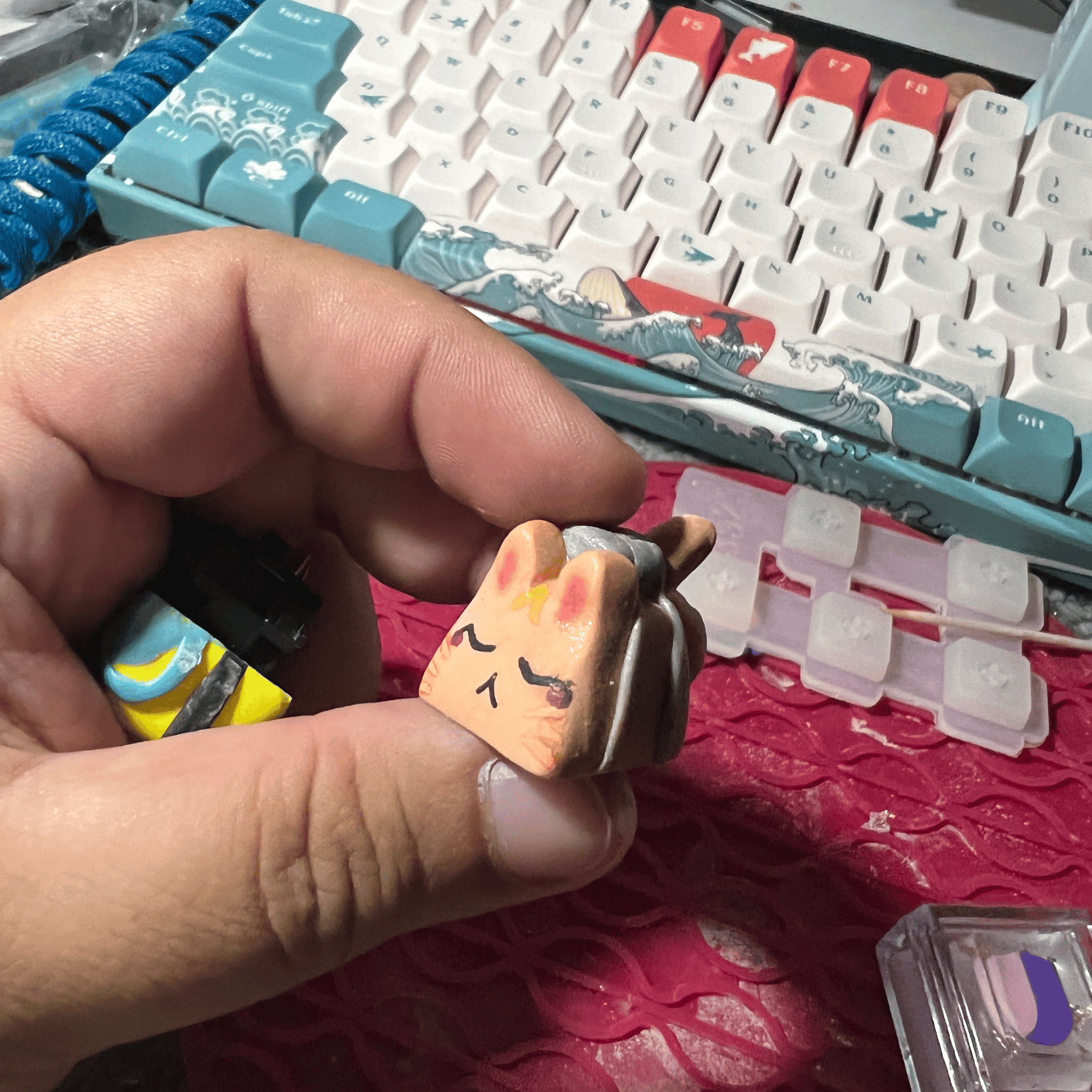 DOLLAR KEYCAPS S2 - Nemui Nyan Artisan Keycap