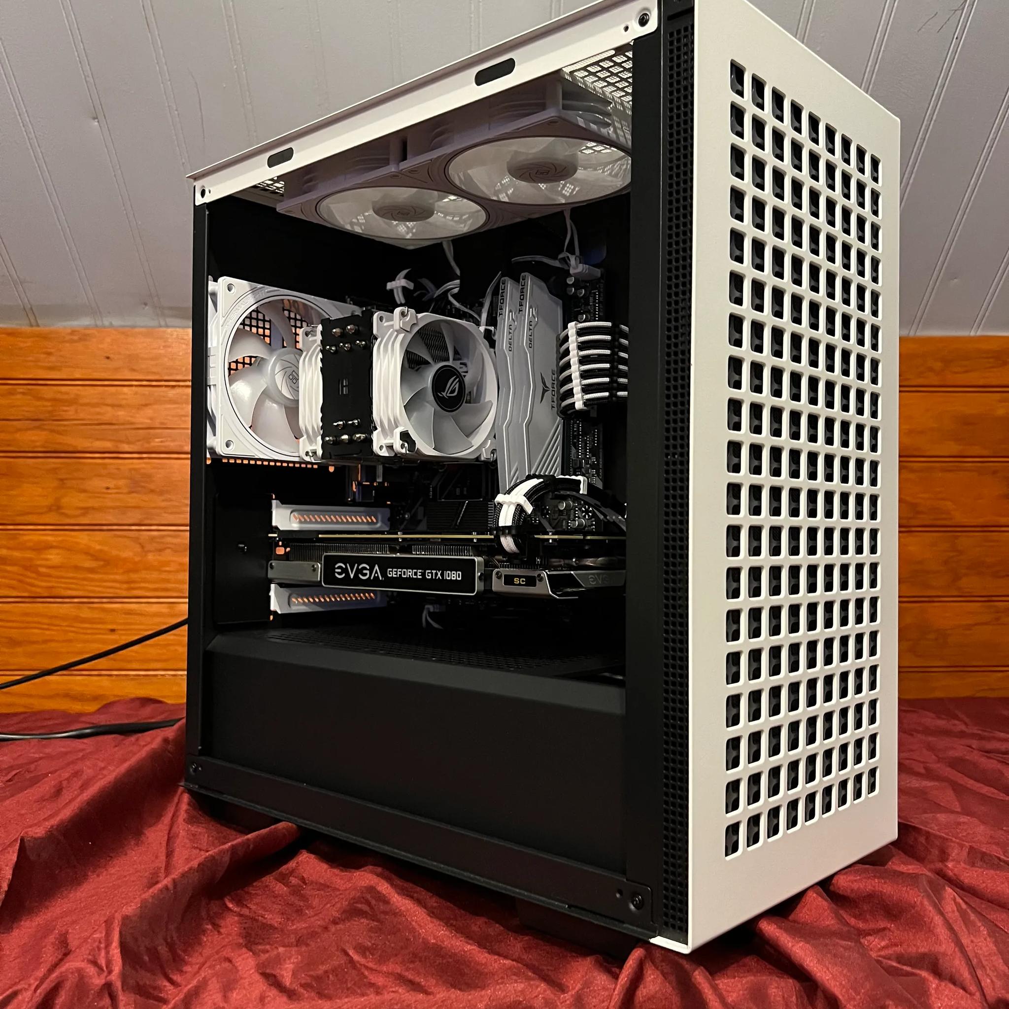 "The Star" 5600x, GTX 1080, black and white gaming pc with 32gb ram, WI-FI, and free headset