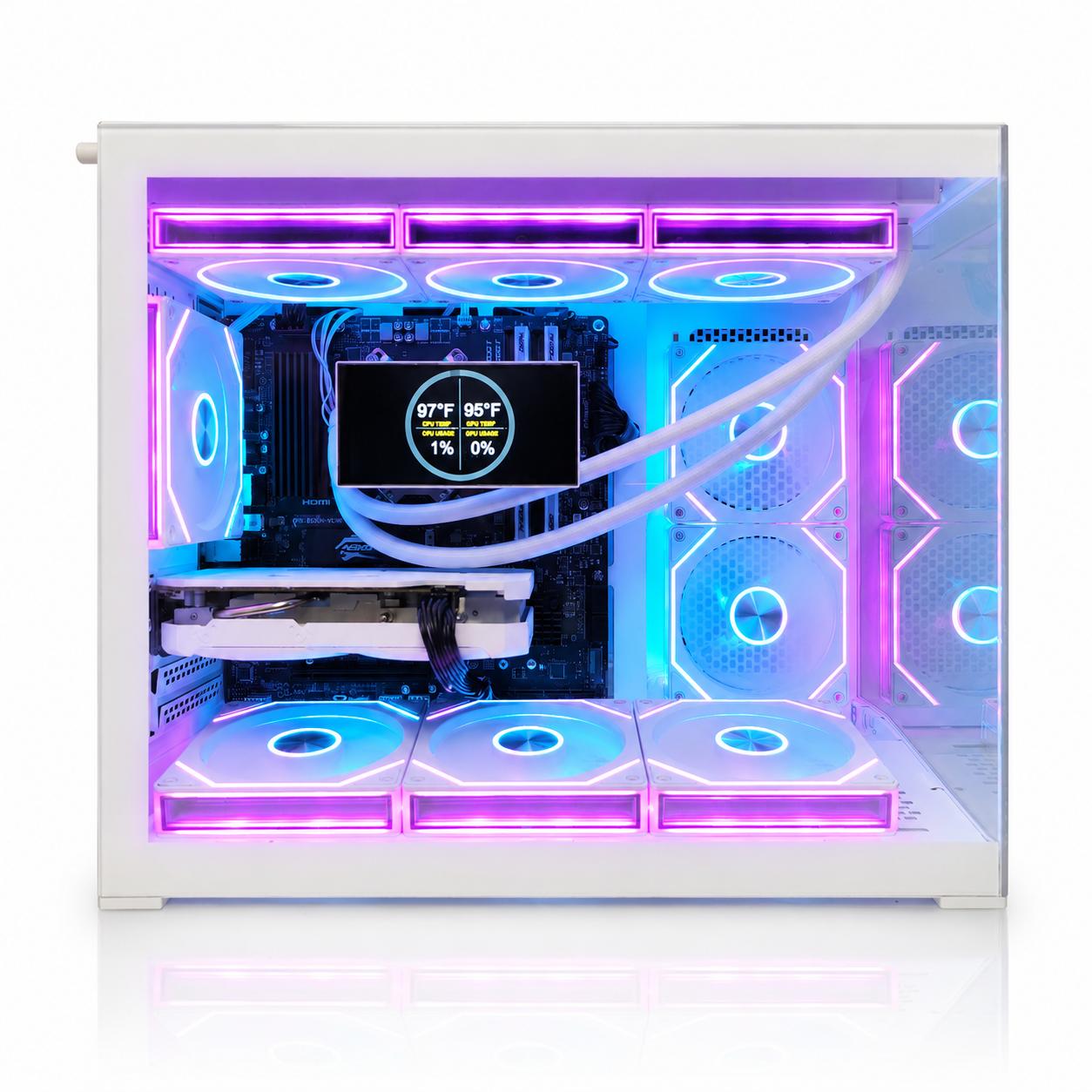 White mATX Gaming PC | RTX 4060 | Ryzen 5 5500 | 1TB Gen4 SSD | 360mm IPS AIO