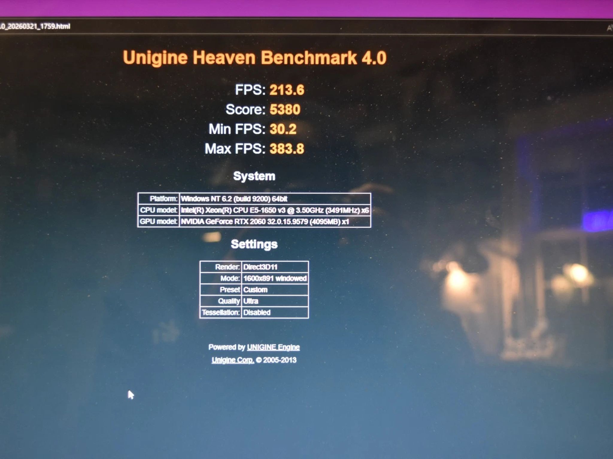 Gaming PC INTEL XEON 1650 6 CORES 12 threads Ram 32GB GPU RTX 2060 760gb NVME