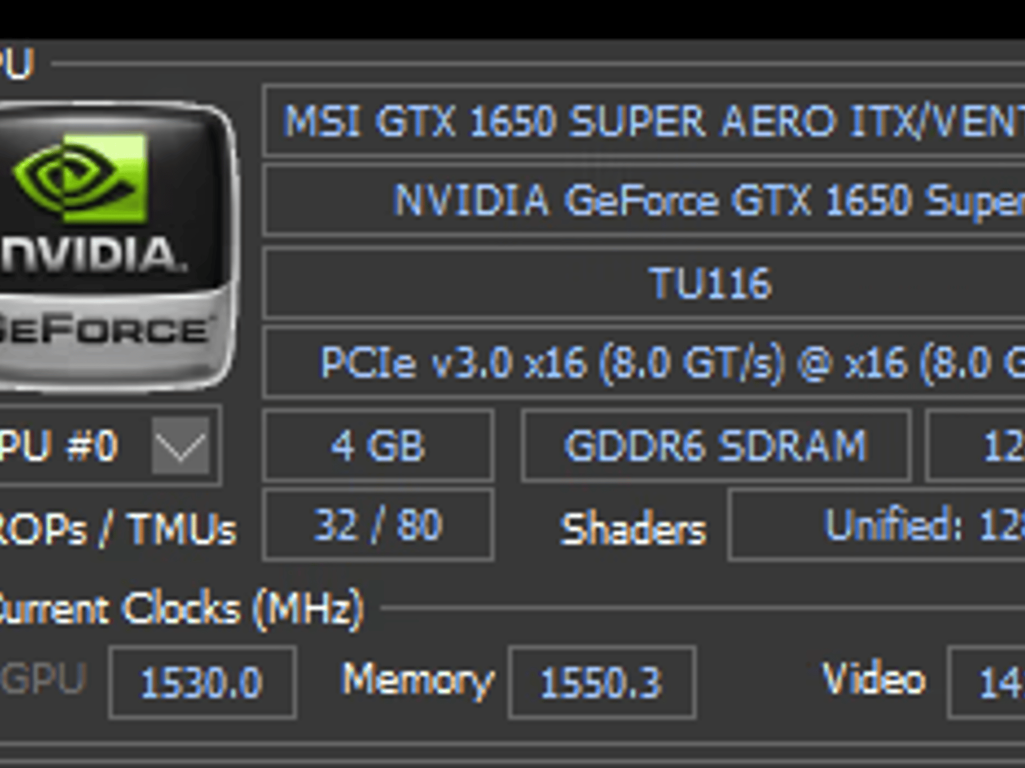Used GTX 1650 Super AERO ITX
